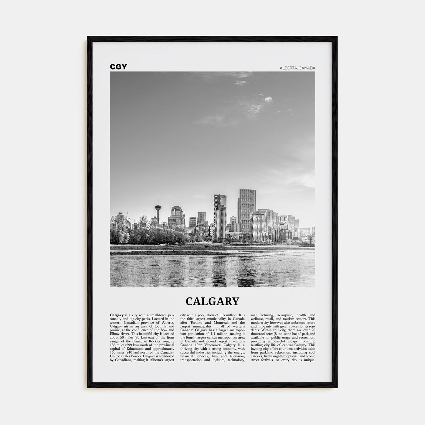 Calgary Travel B&W No 1 Poster