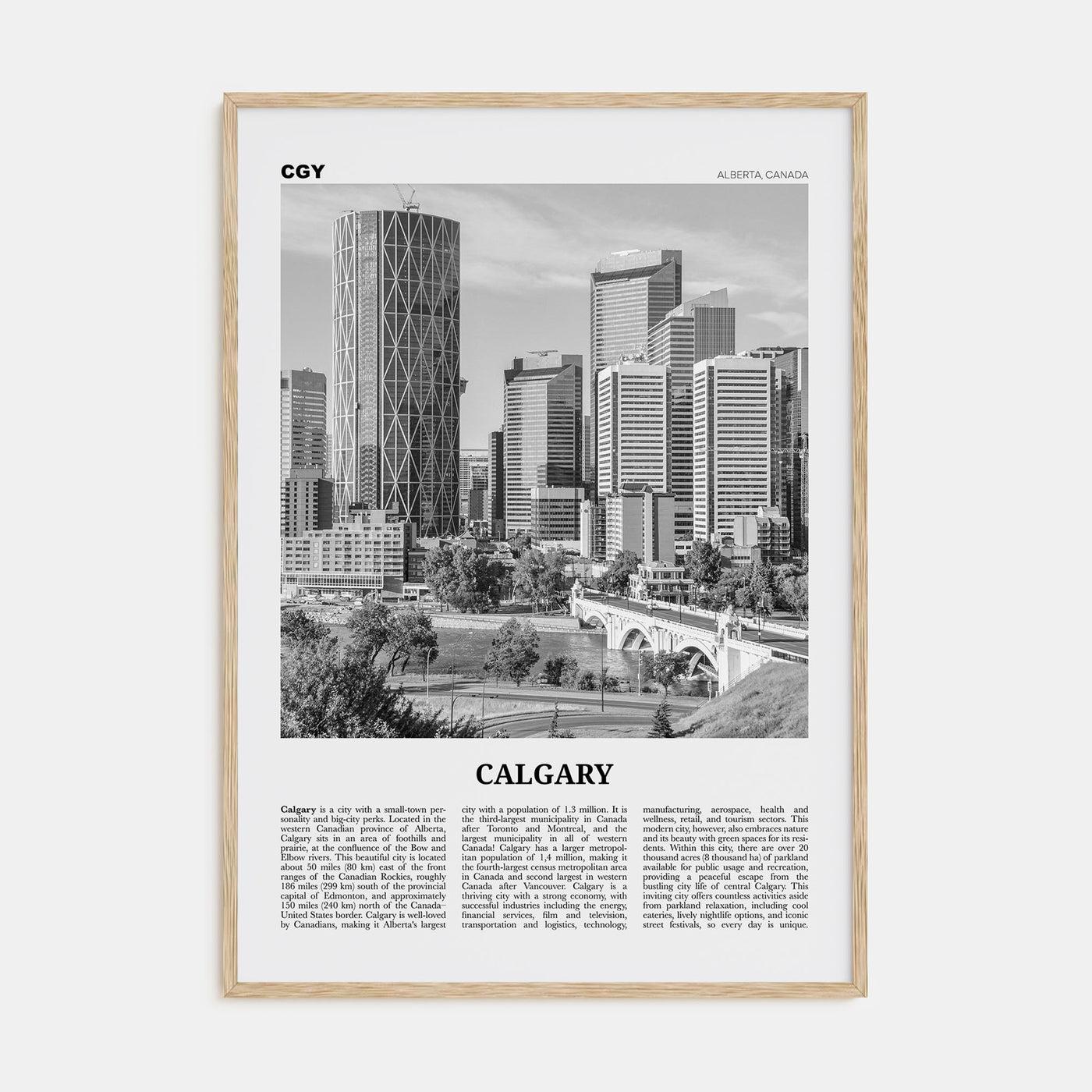 Calgary Travel B&W No 2 Poster
