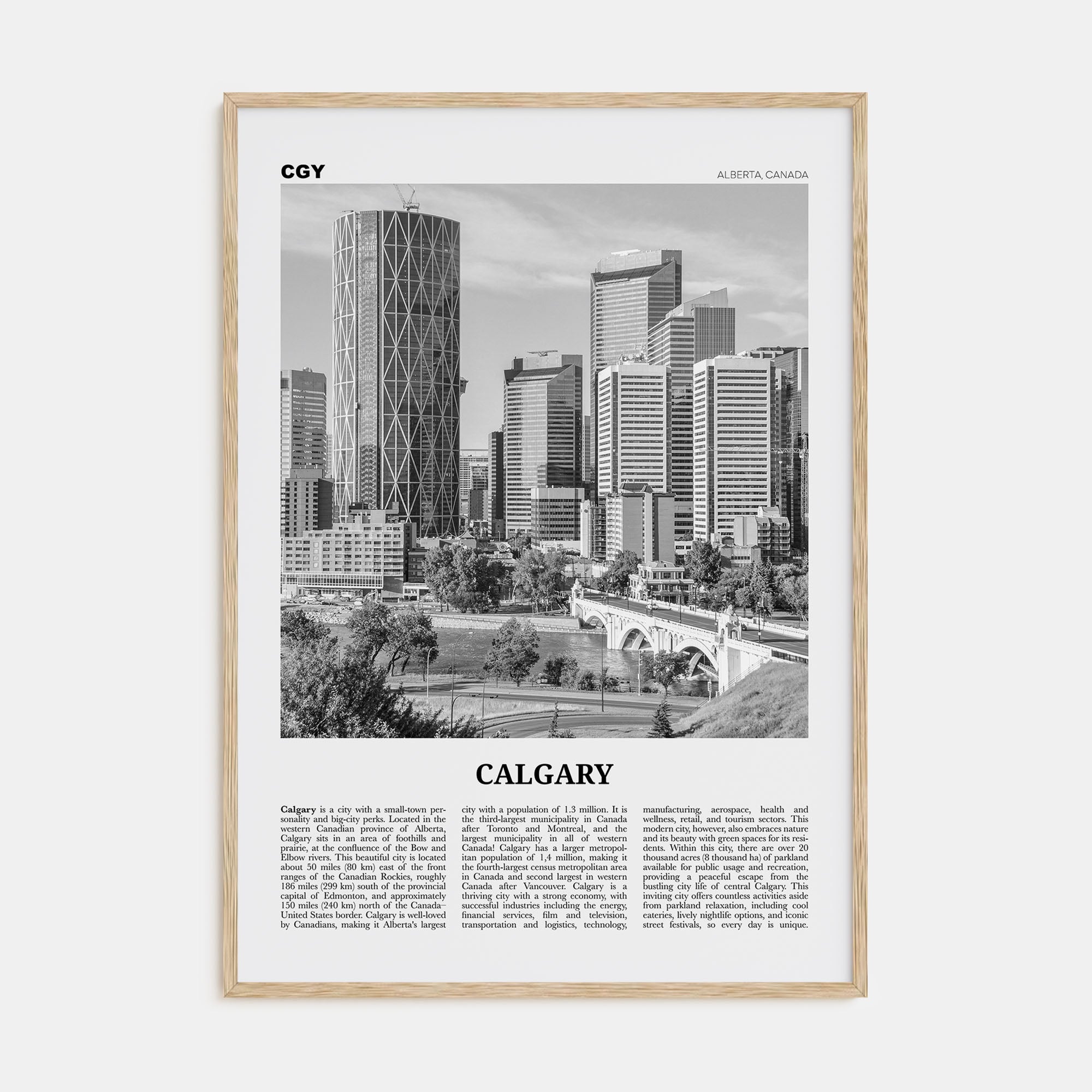 Calgary Travel B&W No 2 Poster