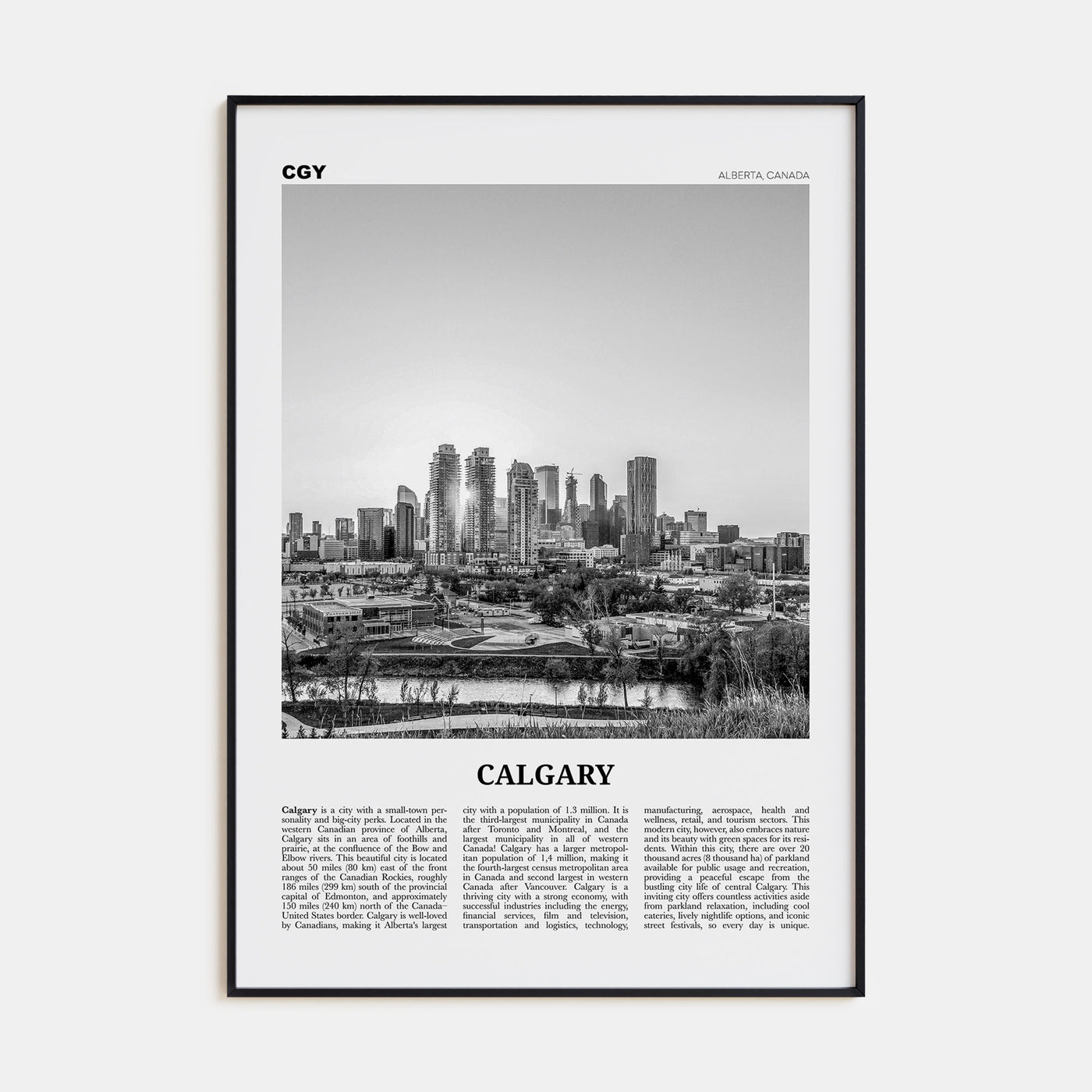 Calgary Travel B&W No 3 Poster