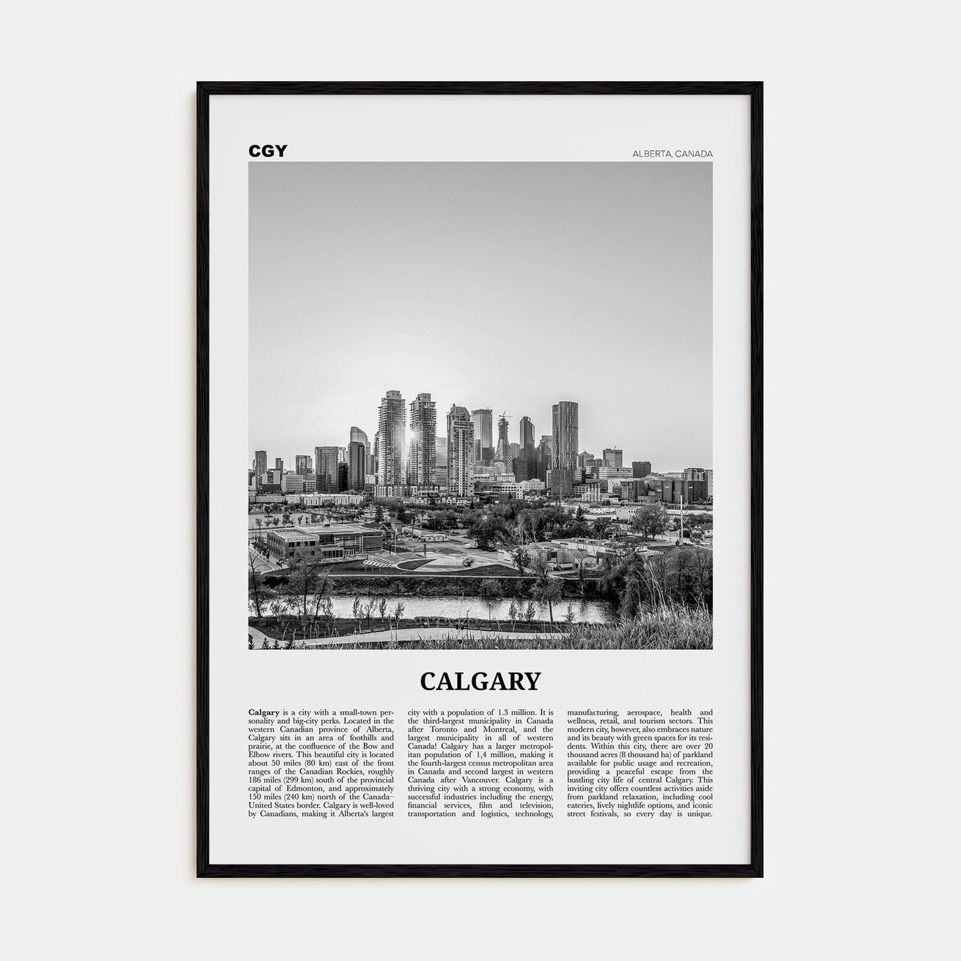 Calgary Travel B&W No 3 Poster