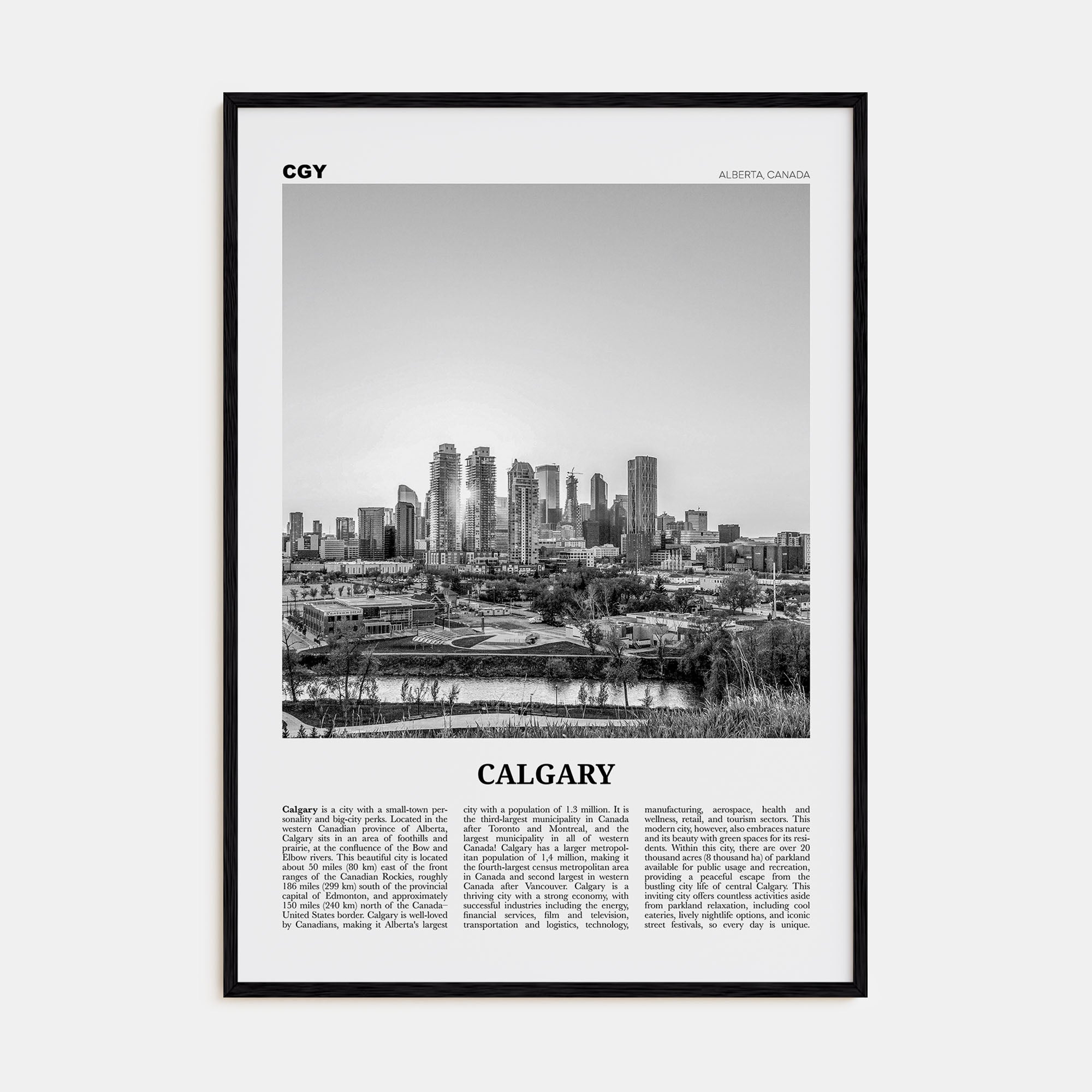 Calgary Travel B&W No 3 Poster