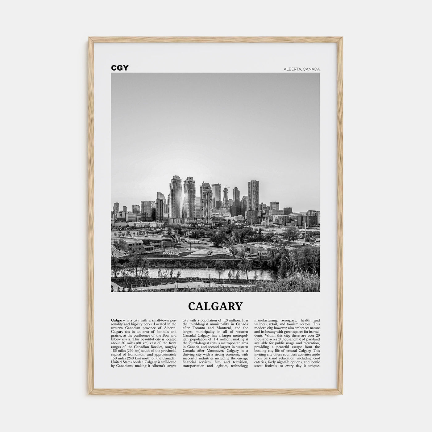 Calgary Travel B&W No 3 Poster