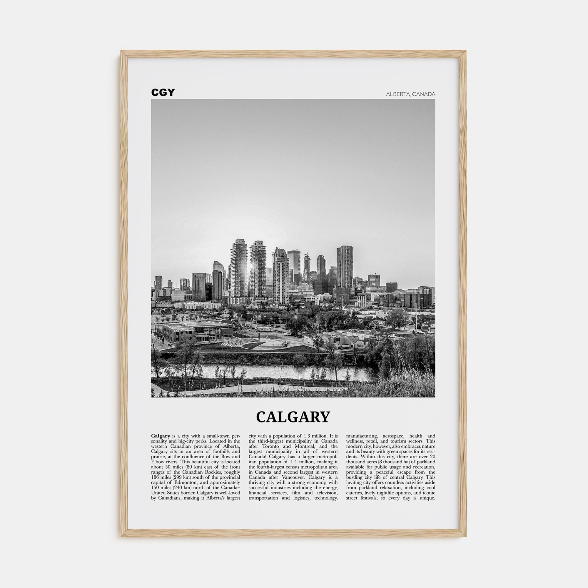 Calgary Travel B&W No 3 Poster