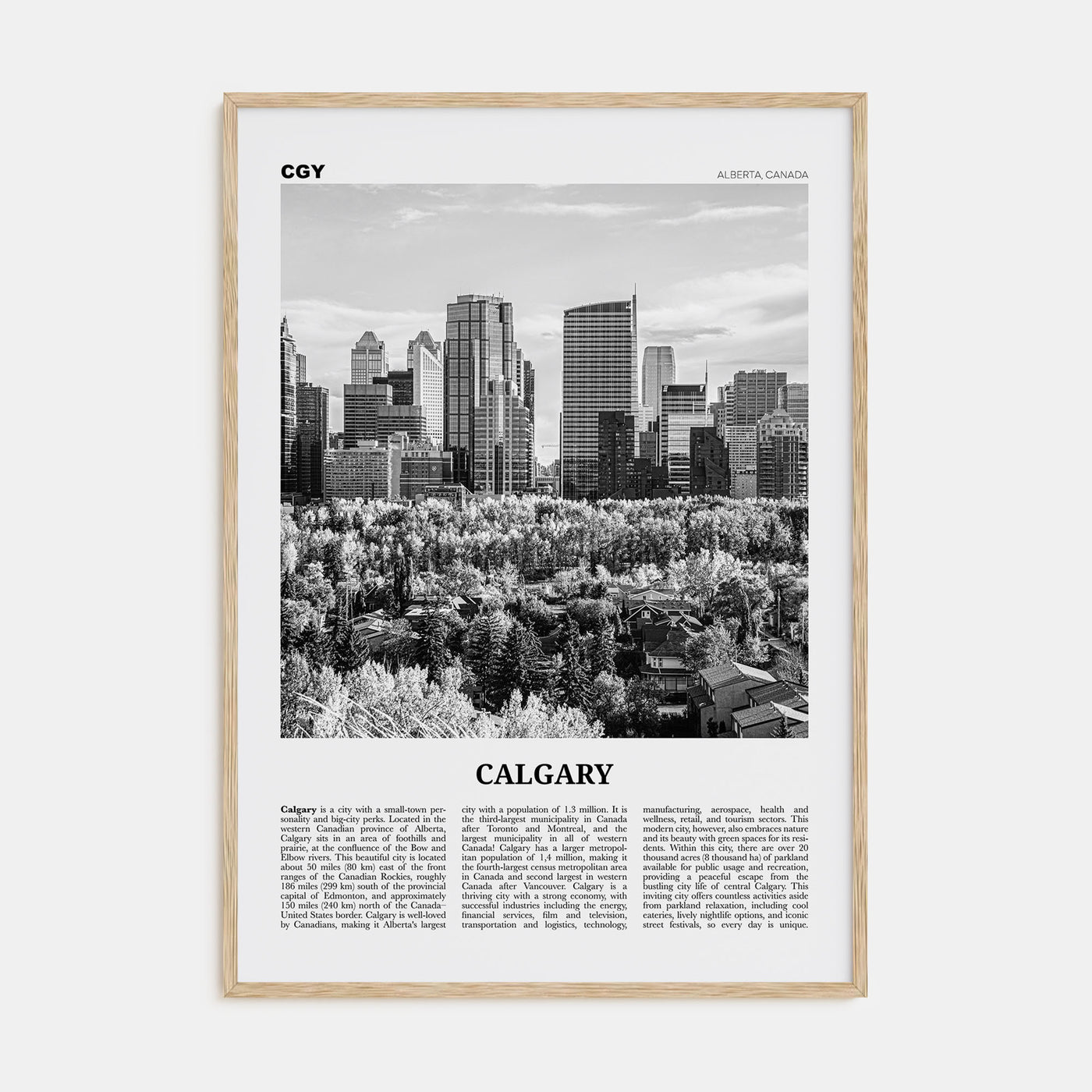 Calgary Travel B&W No 4 Poster