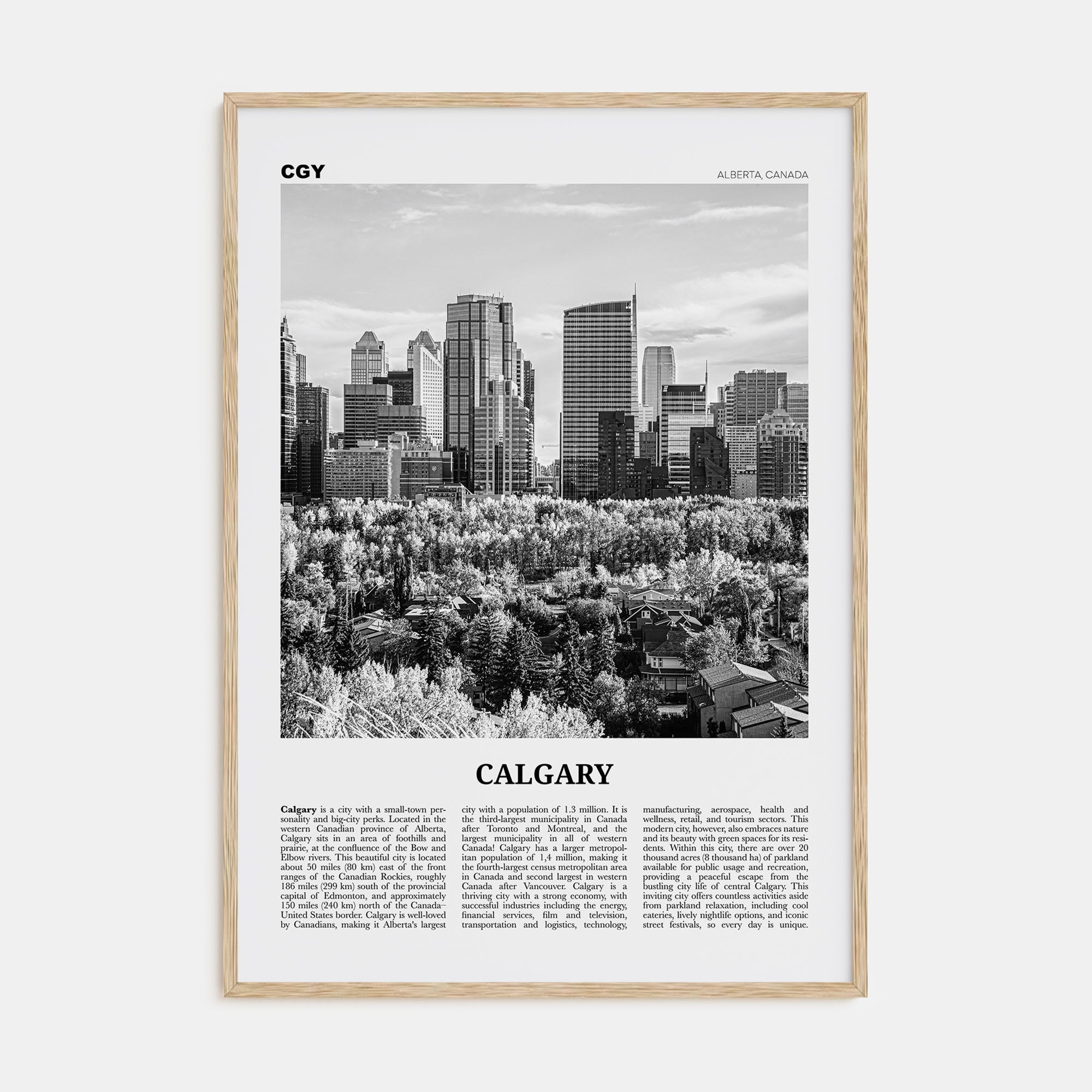 Calgary Travel B&W No 4 Poster