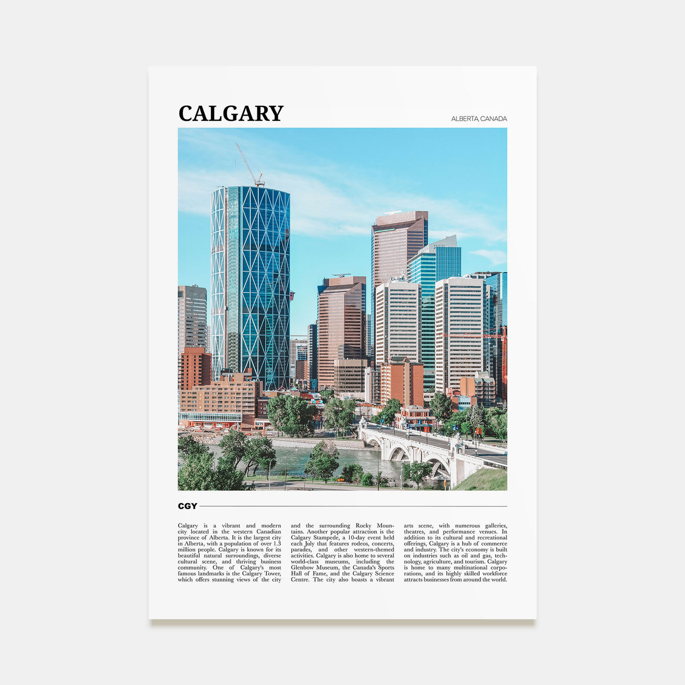 Calgary Travel Color Poster
