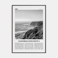 California State Route 1 Travel B&W Poster
