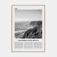 California State Route 1 Travel B&W Poster