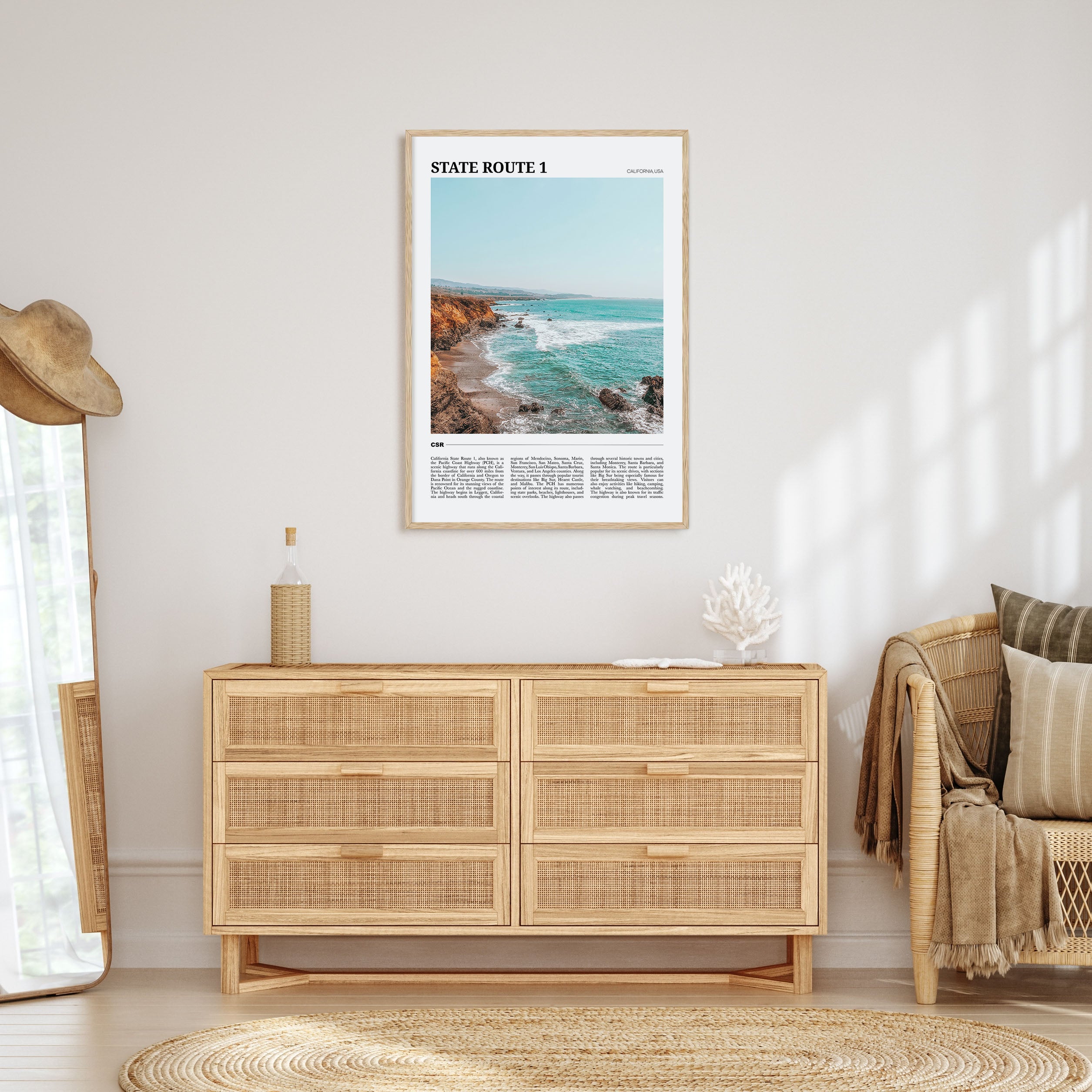 California State Route 1 Travel Color Poster