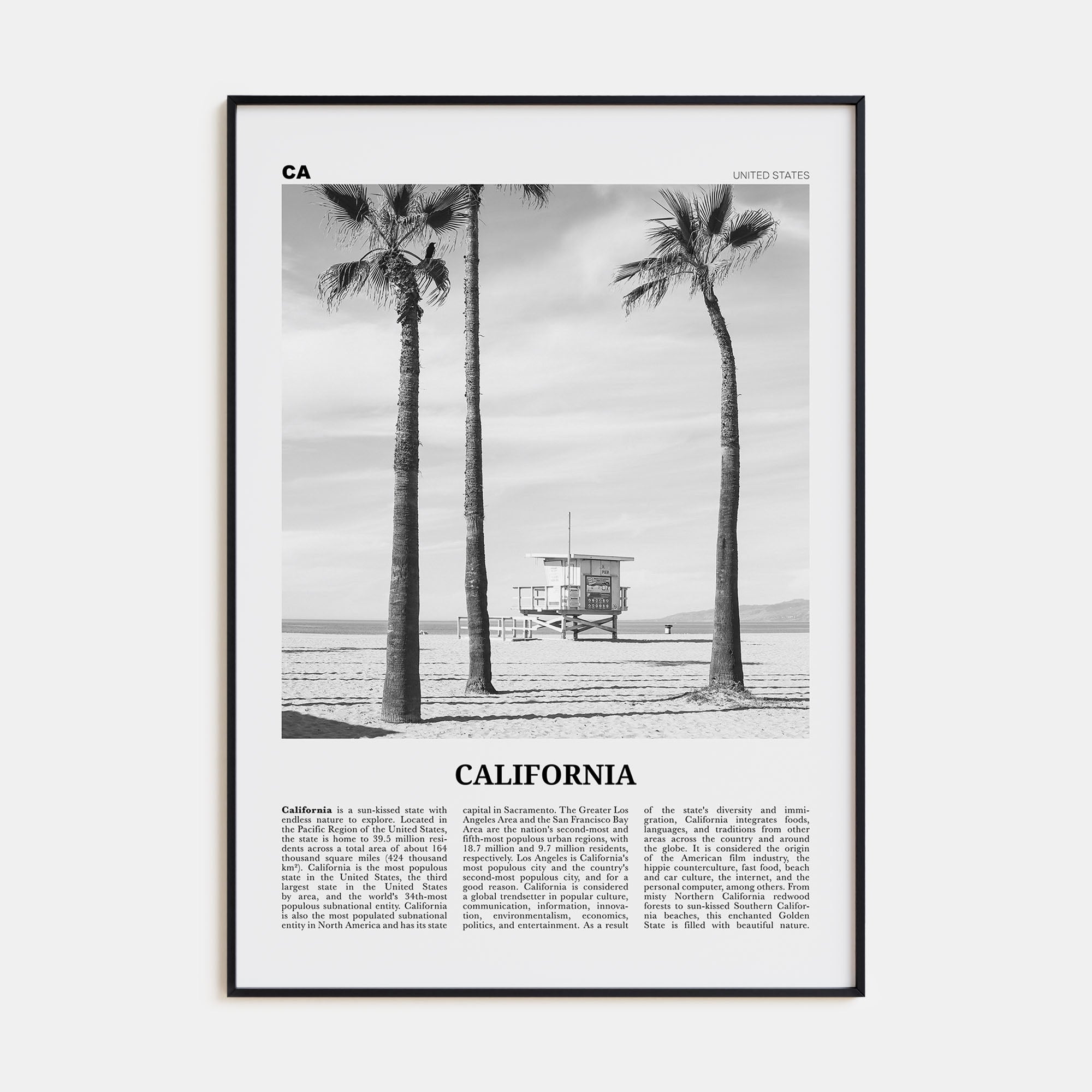 California Travel B&W No 2 Poster