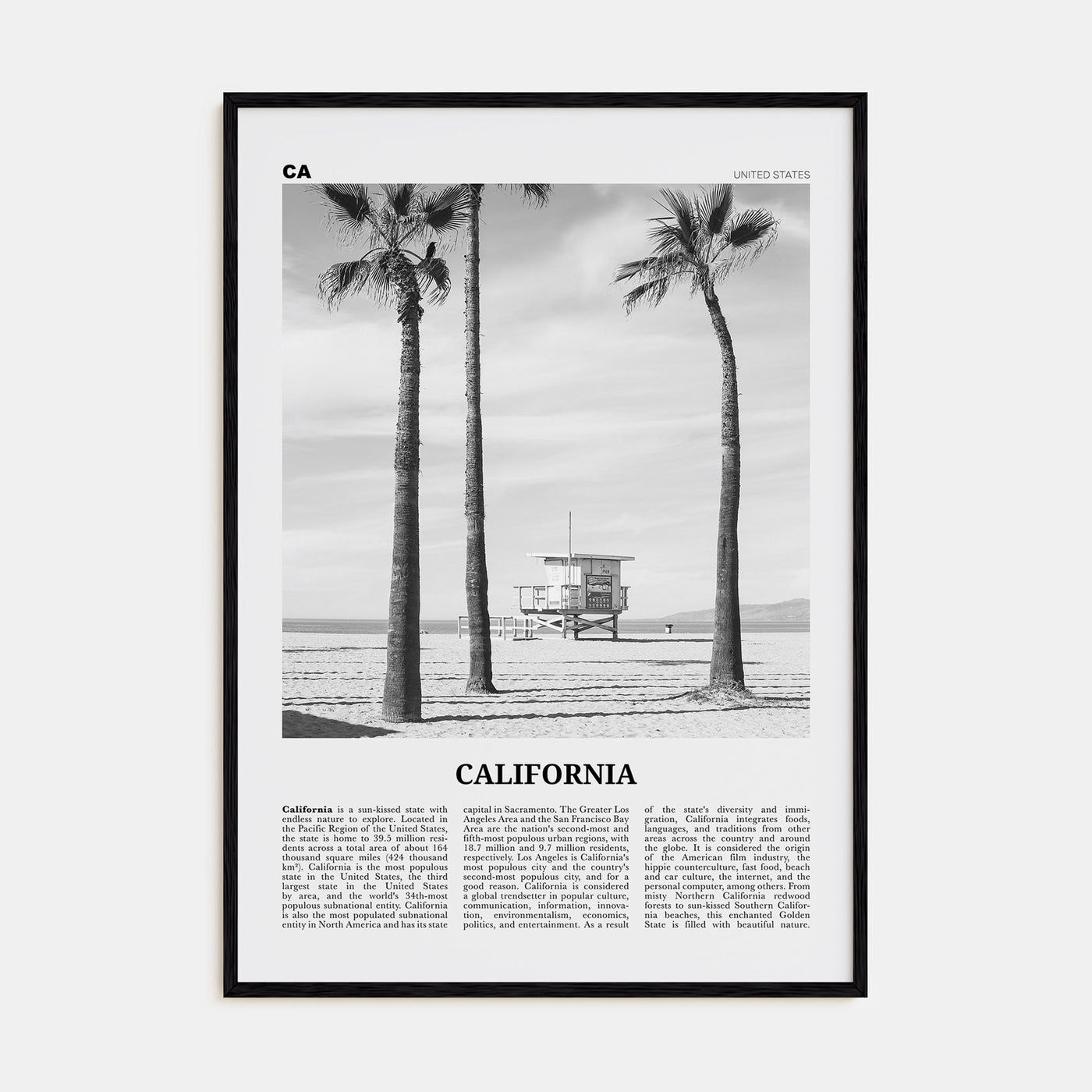 California Travel B&W No 2 Poster