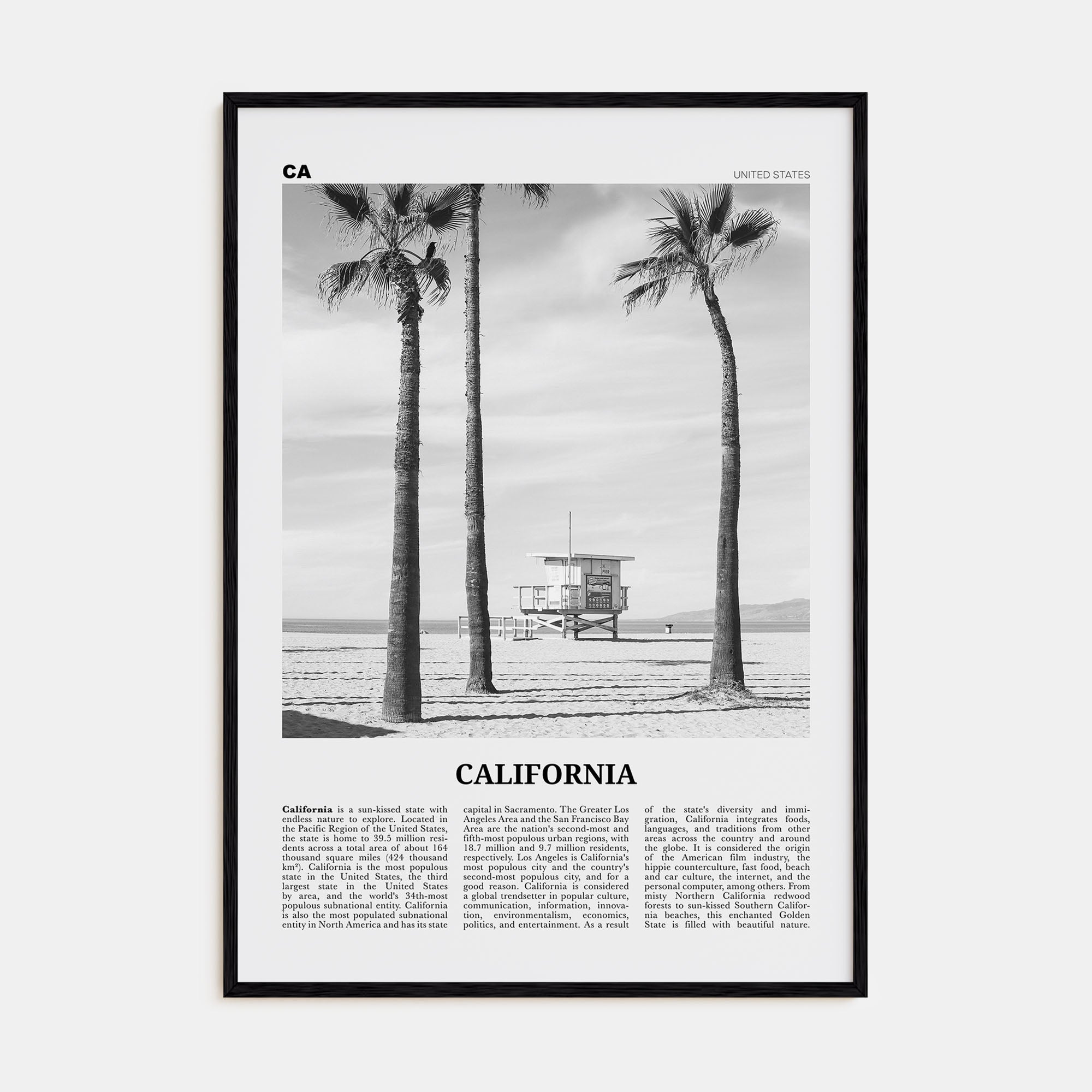 California Travel B&W No 2 Poster