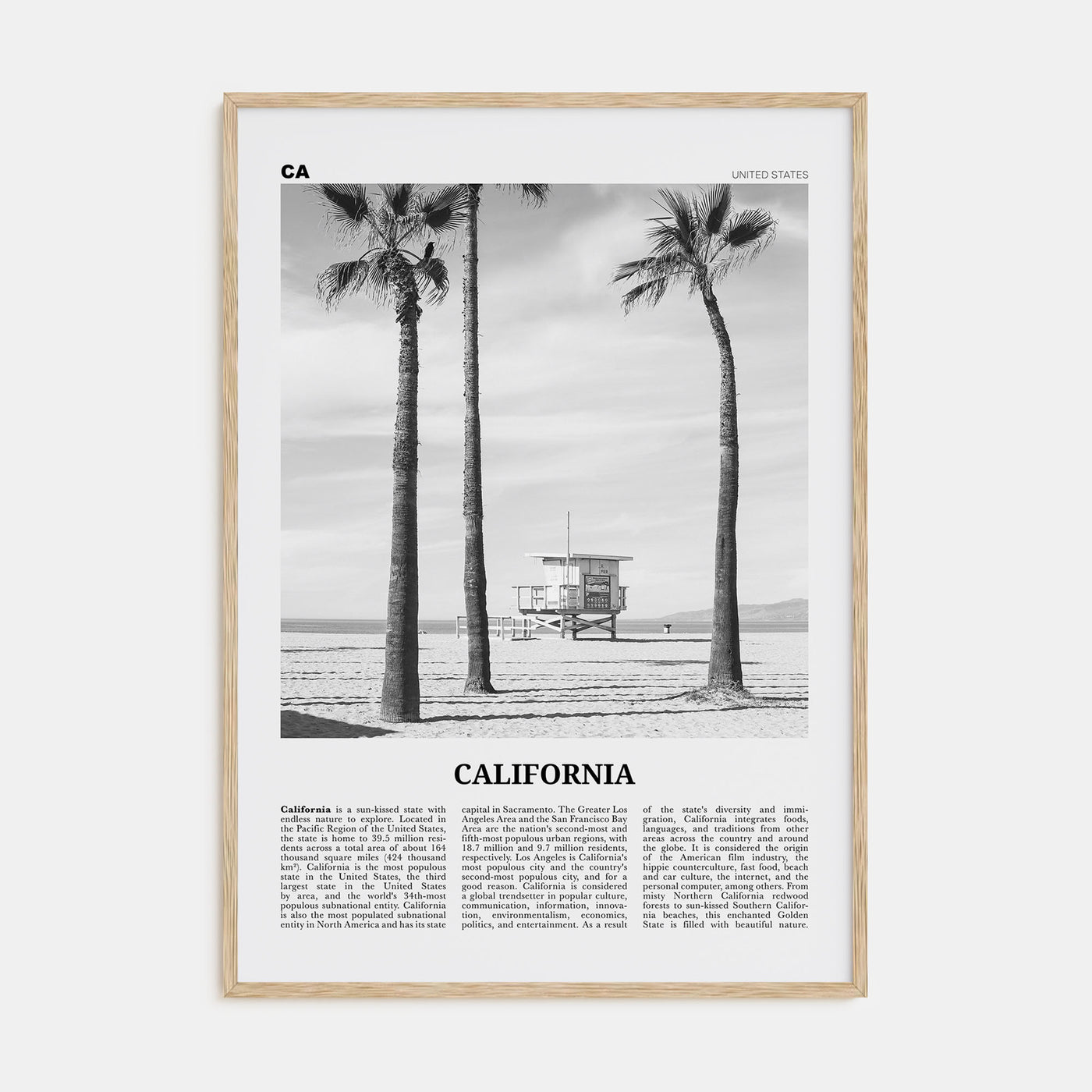 California Travel B&W No 2 Poster