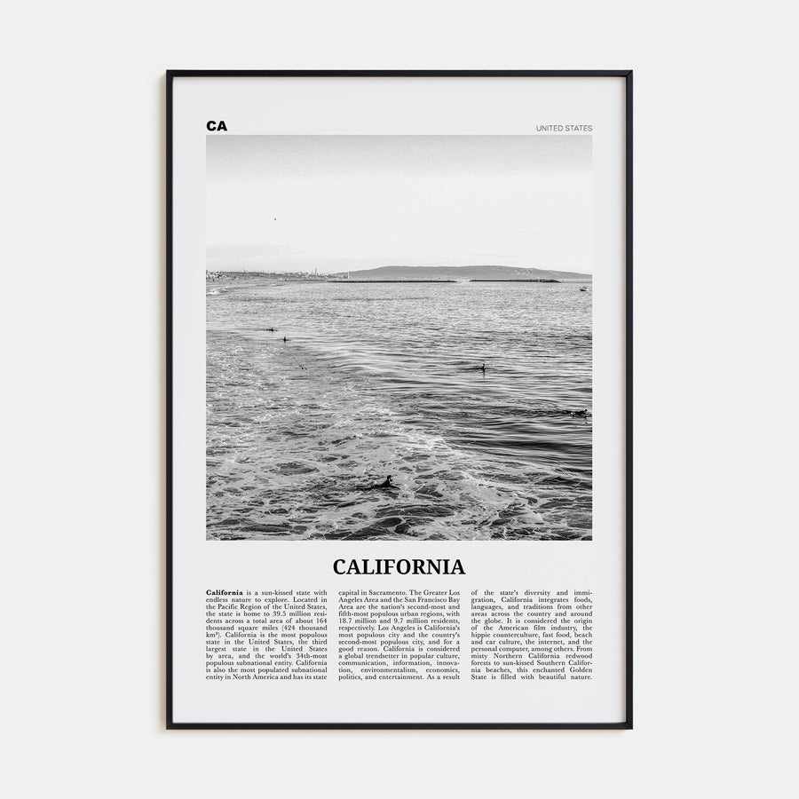 California Travel B&W No 3 Poster