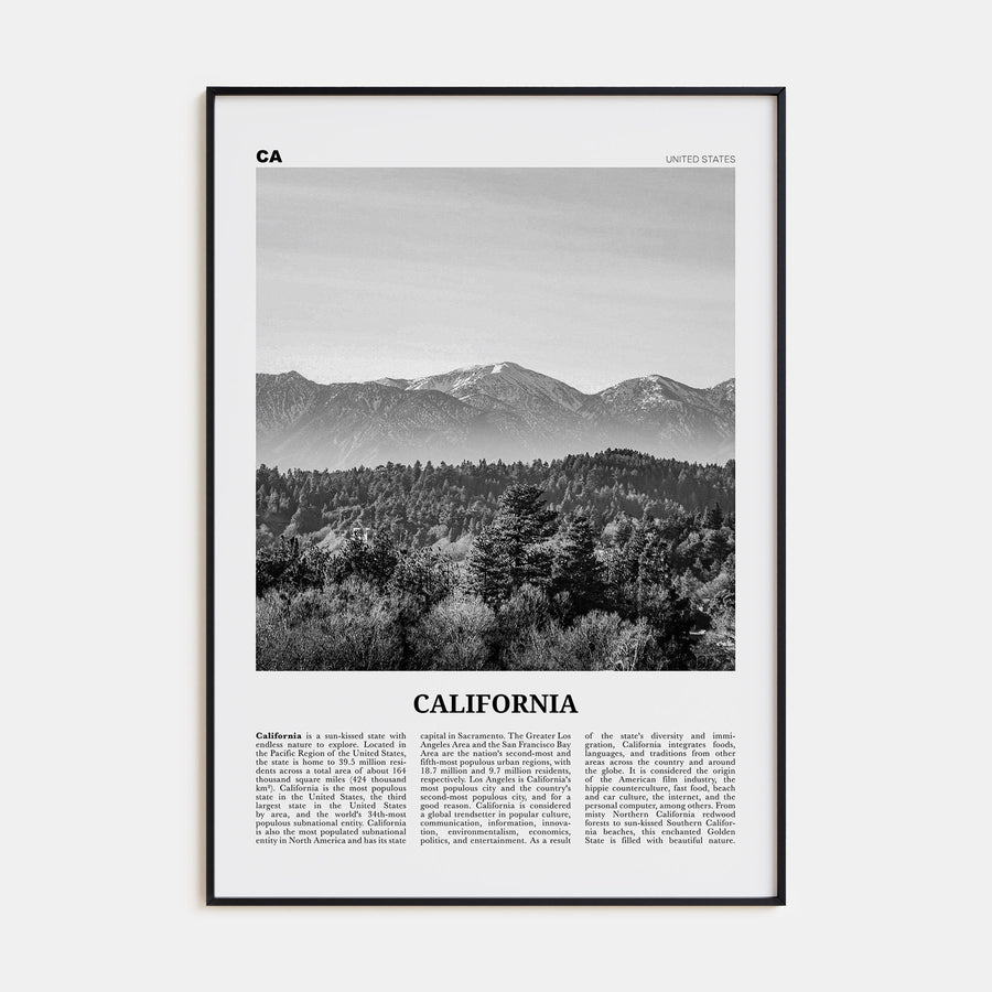 California Travel B&W No 4 Poster