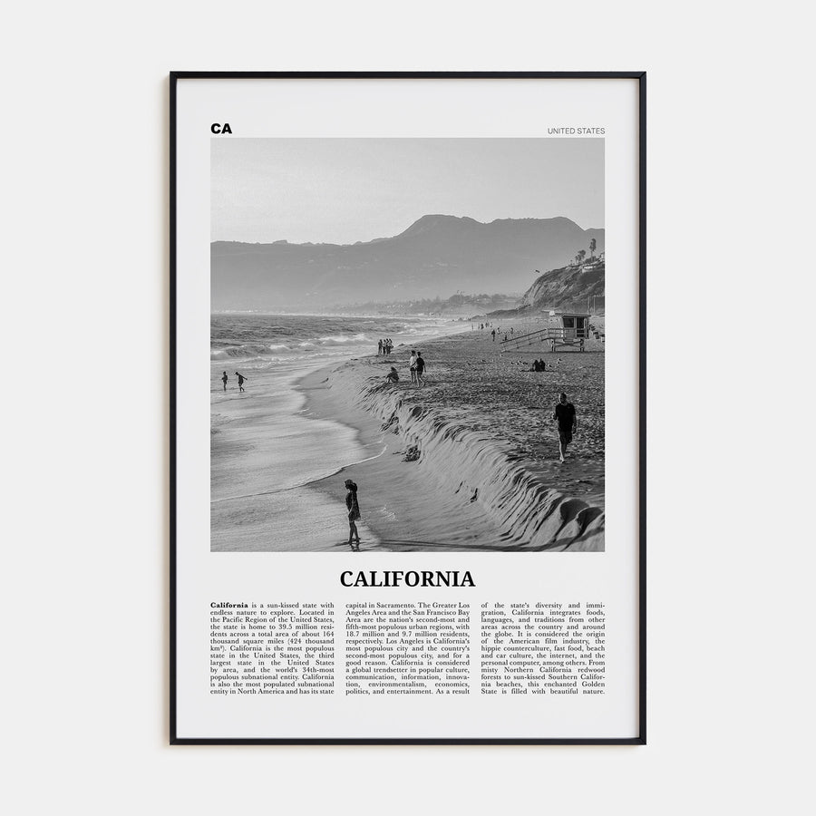 California Travel B&W No 5 Poster
