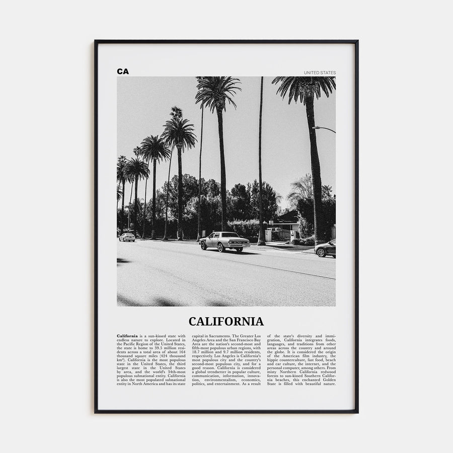 California Travel B&W No 6 Poster