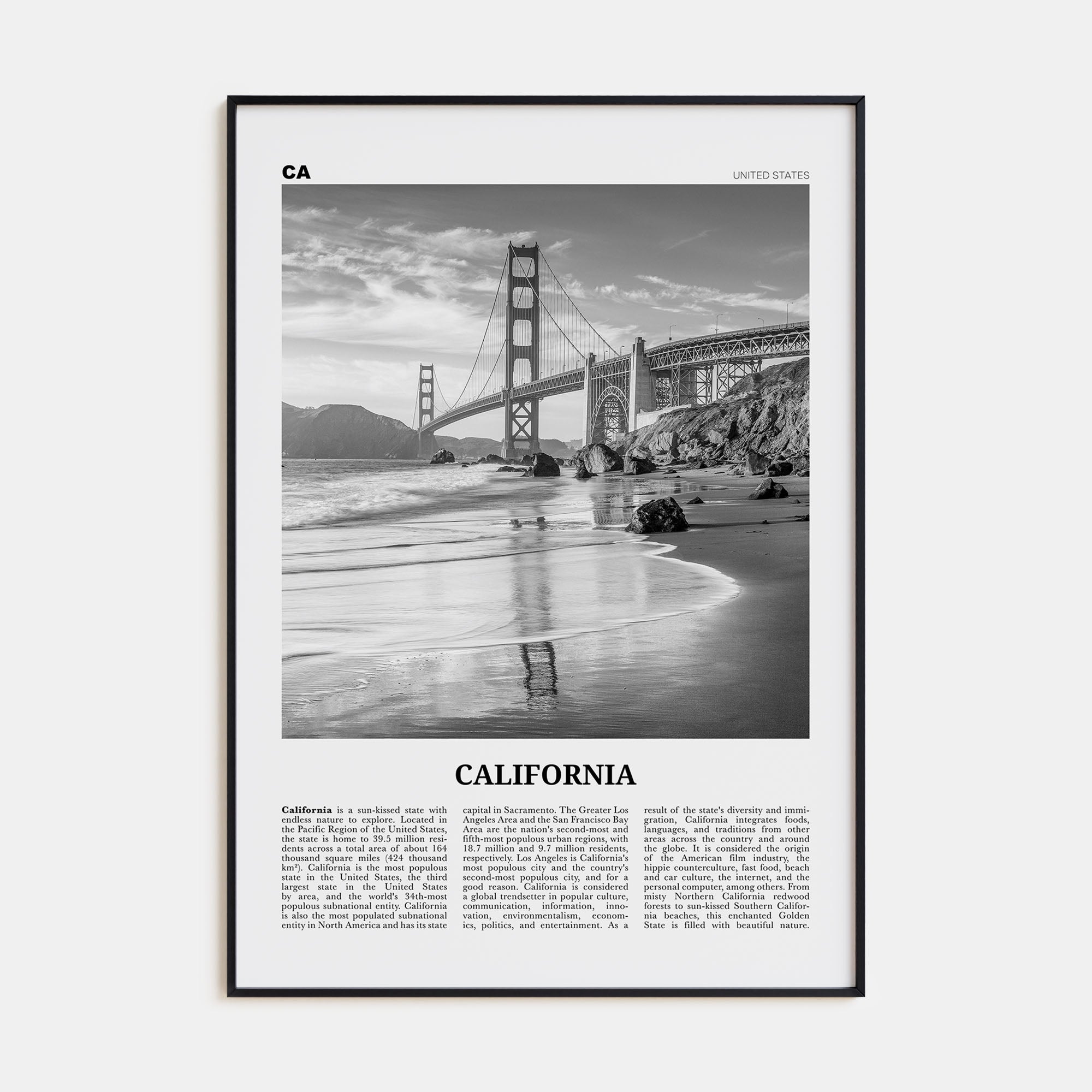 California Travel B&W No 7 Poster