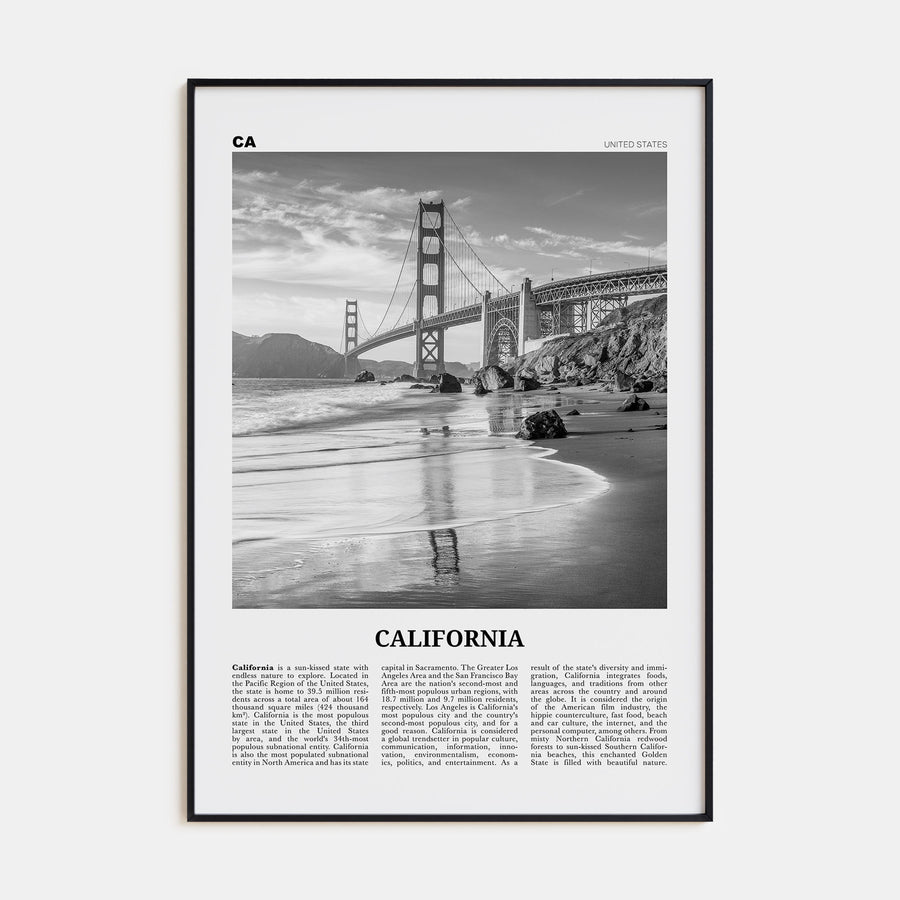 California Travel B&W No 7 Poster