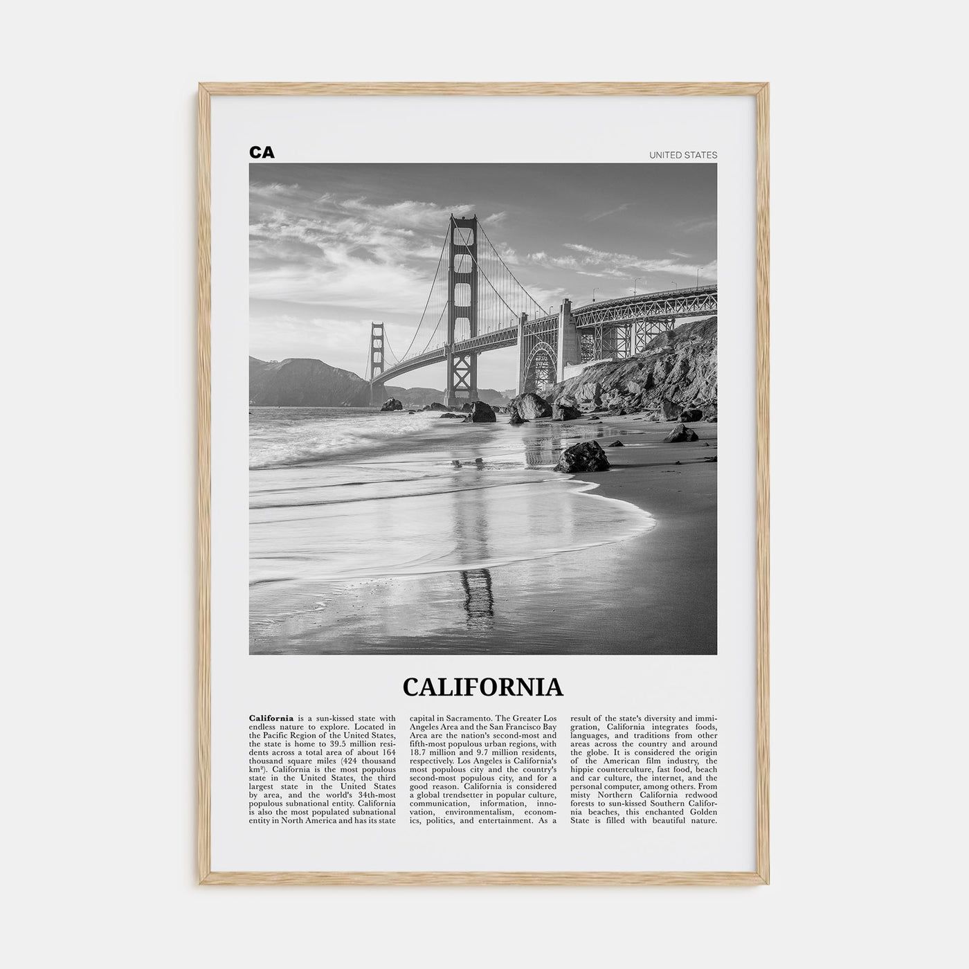 California Travel B&W No 7 Poster
