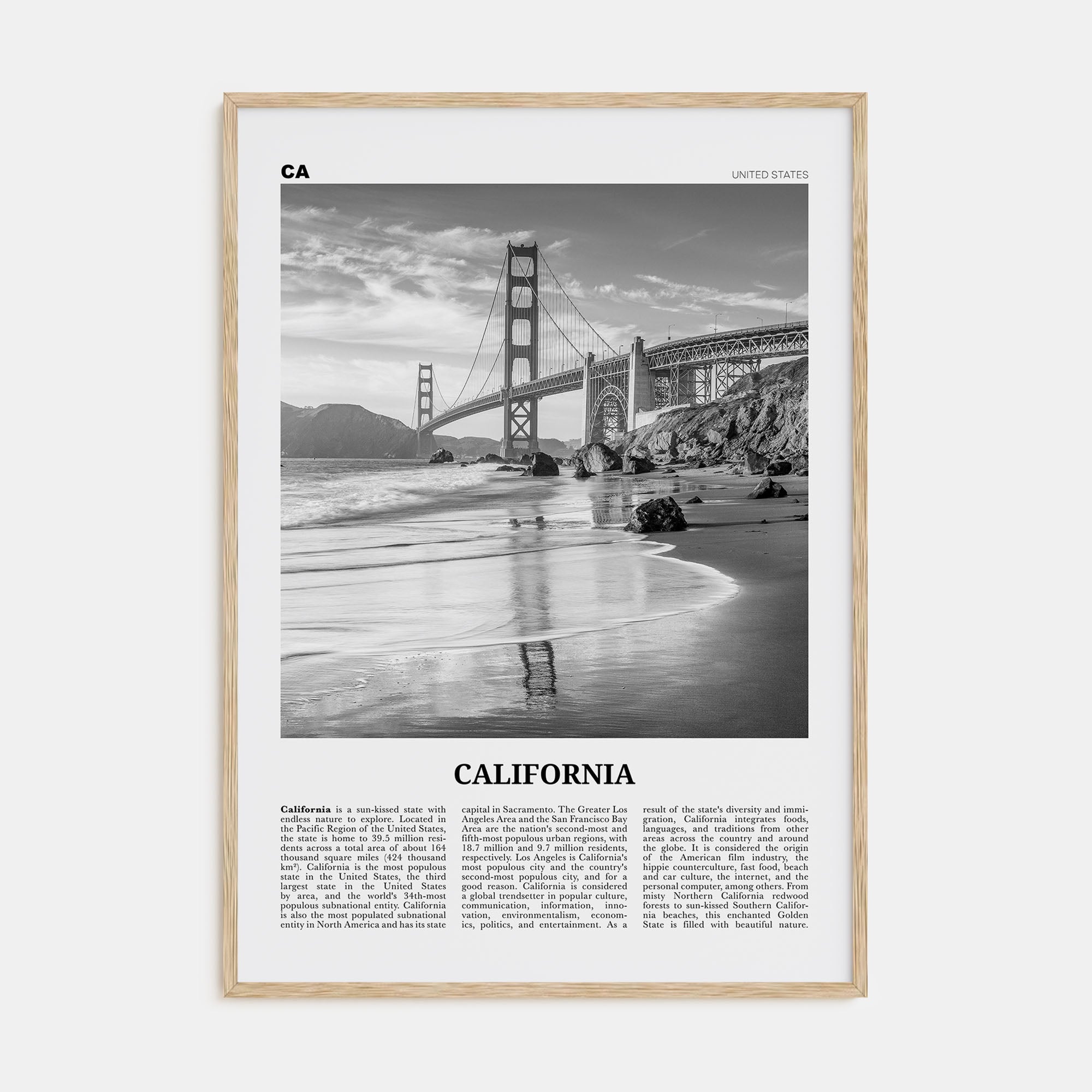 California Travel B&W No 7 Poster