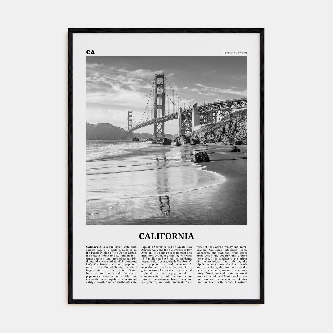 California Travel B&W No 7 Poster