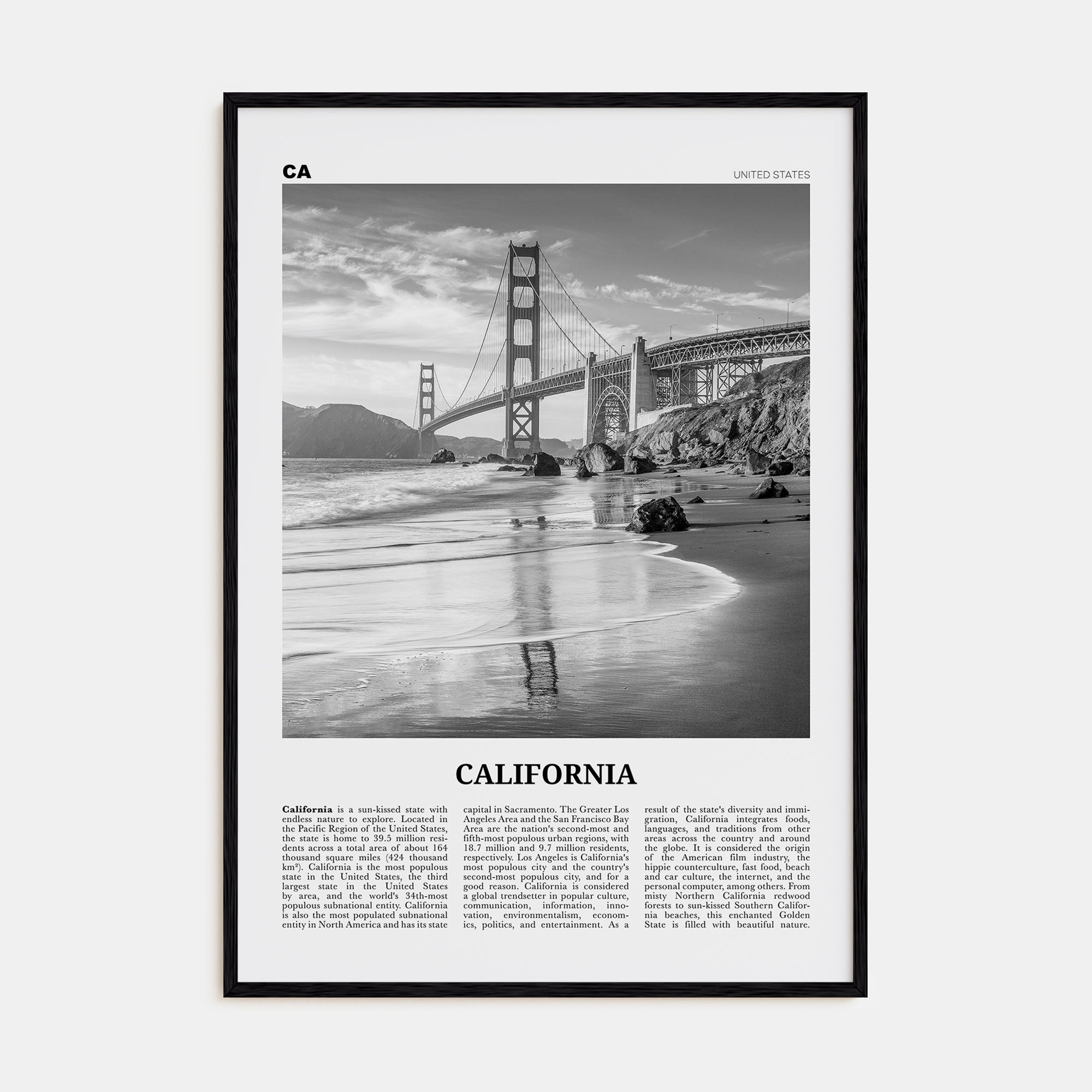 California Travel B&W No 7 Poster