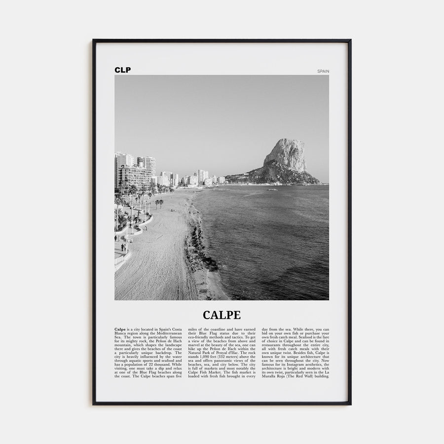 Calpe Travel B&W Poster
