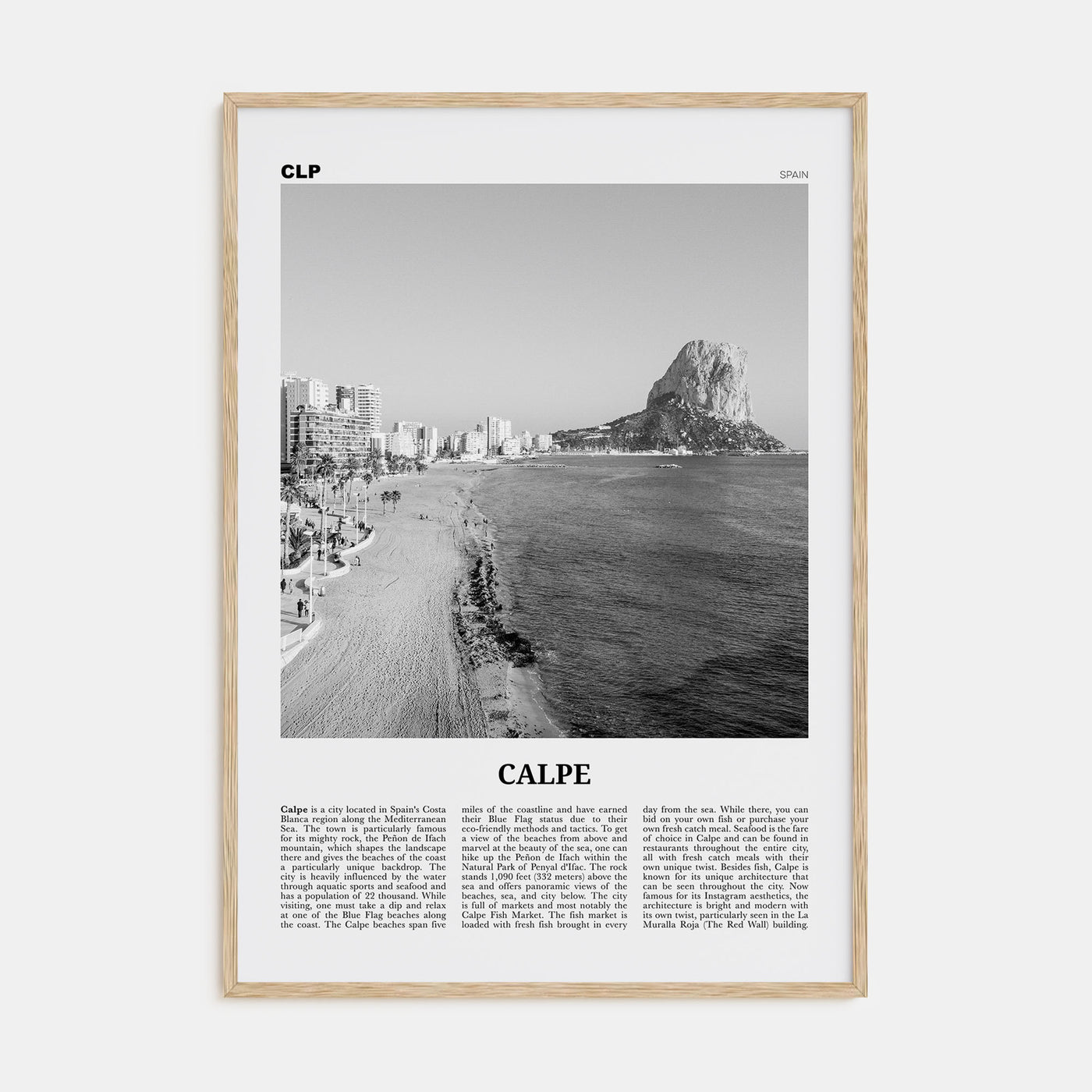 Calpe Travel B&W Poster