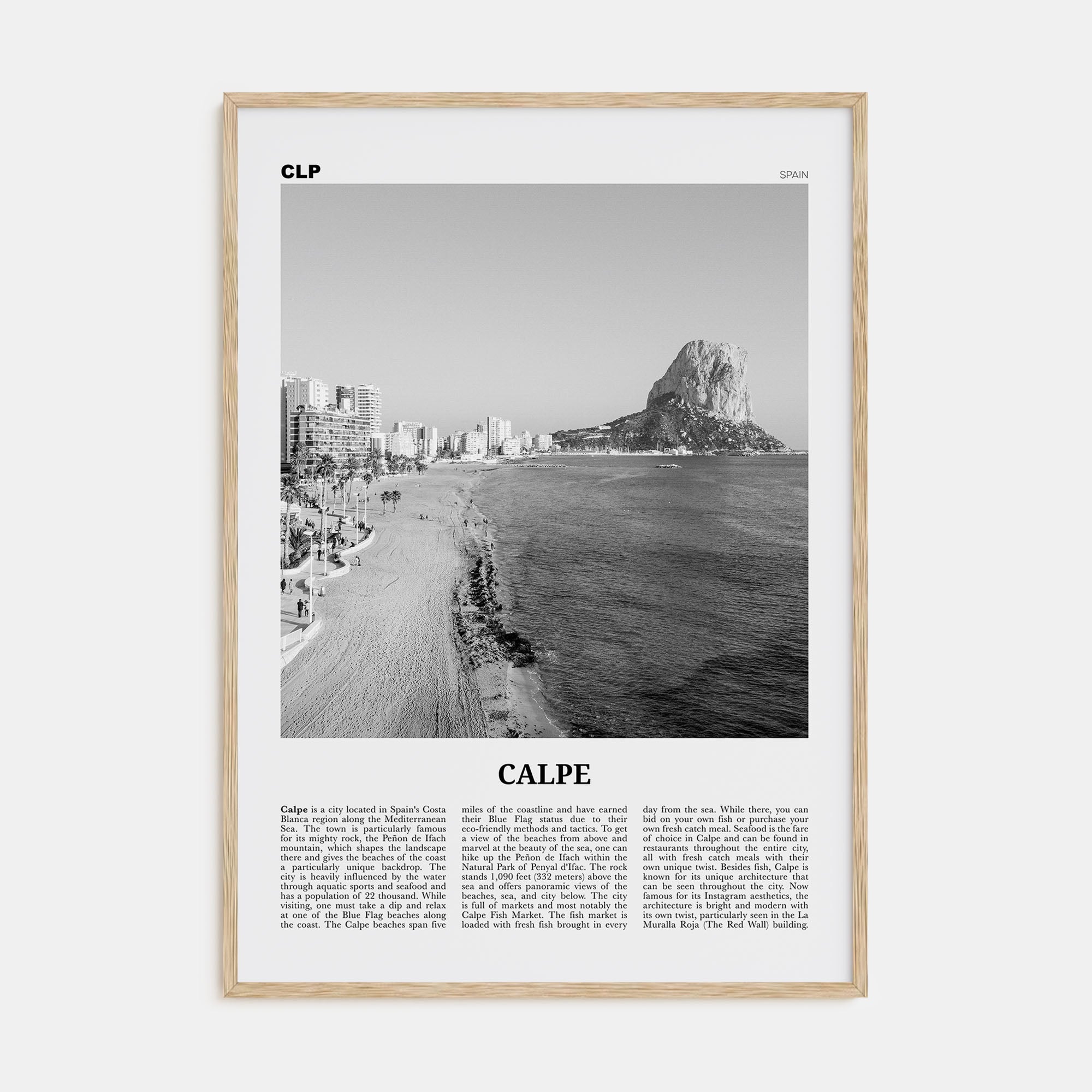 Calpe Travel B&W Poster