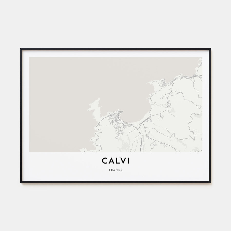 Calvi Map Landscape Poster