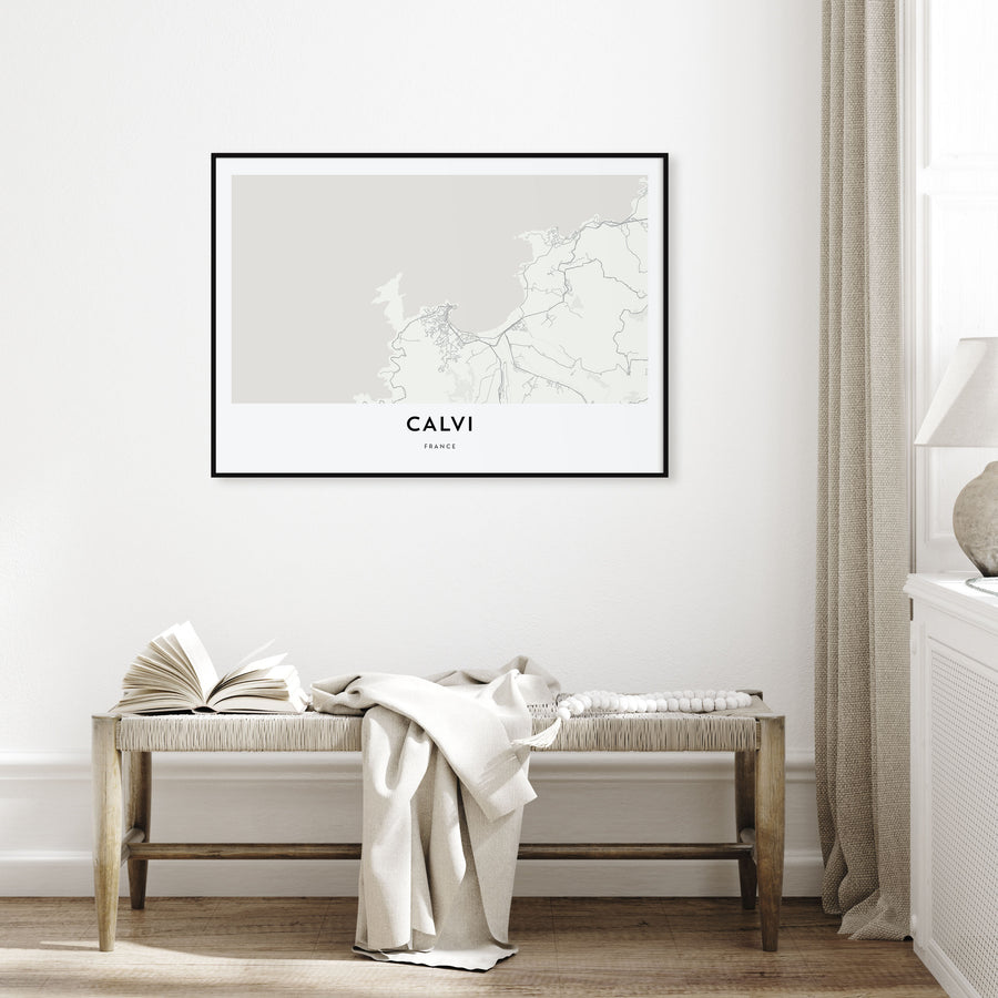 Calvi Map Landscape Poster