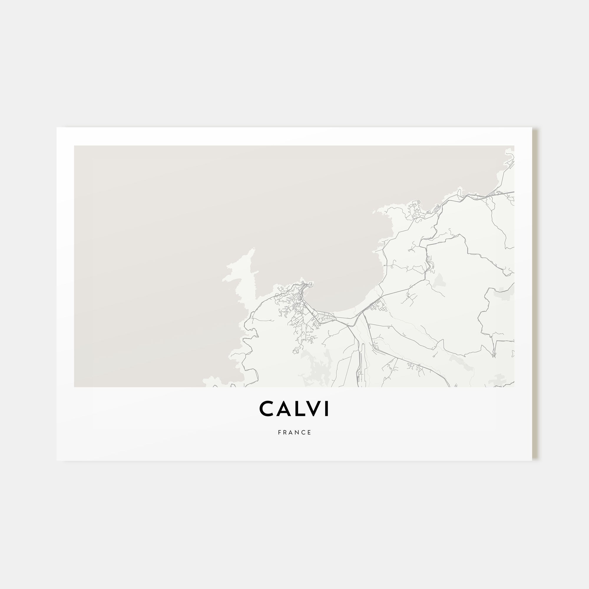 Calvi Map Landscape Poster