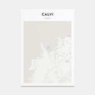 Calvi Map Portrait Poster