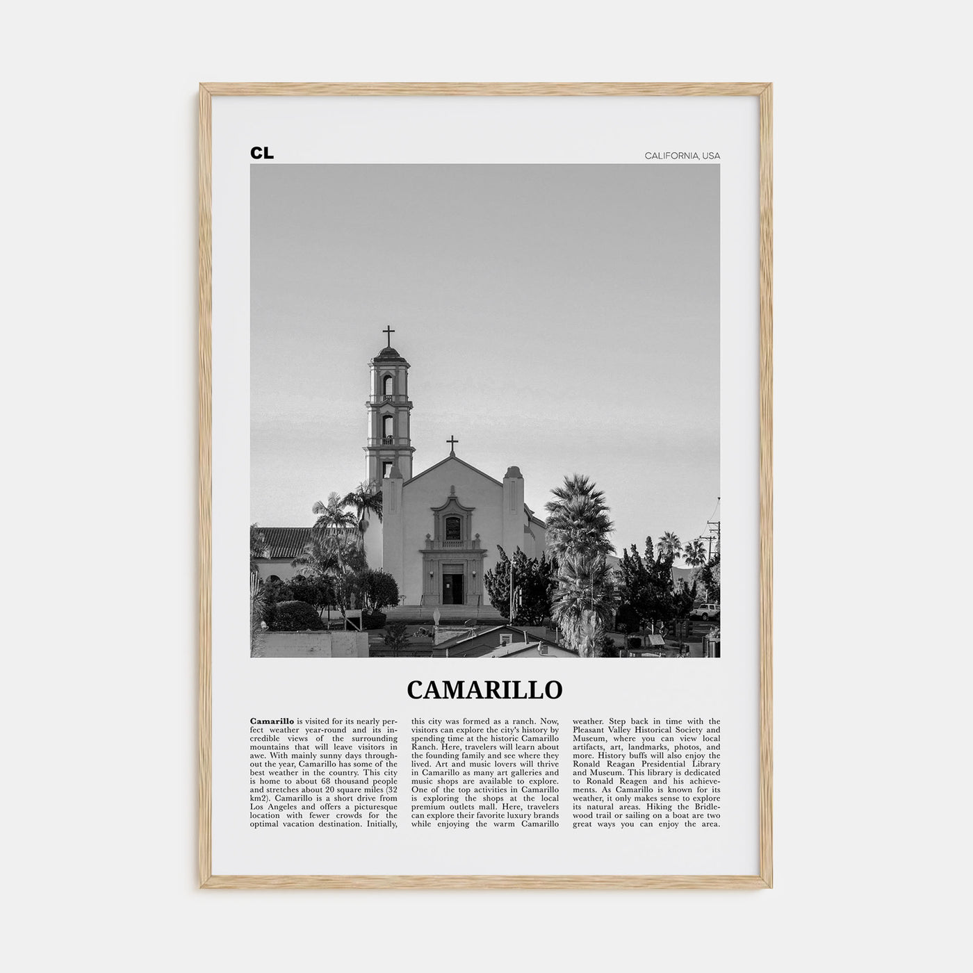 Camarillo Travel B&W Poster