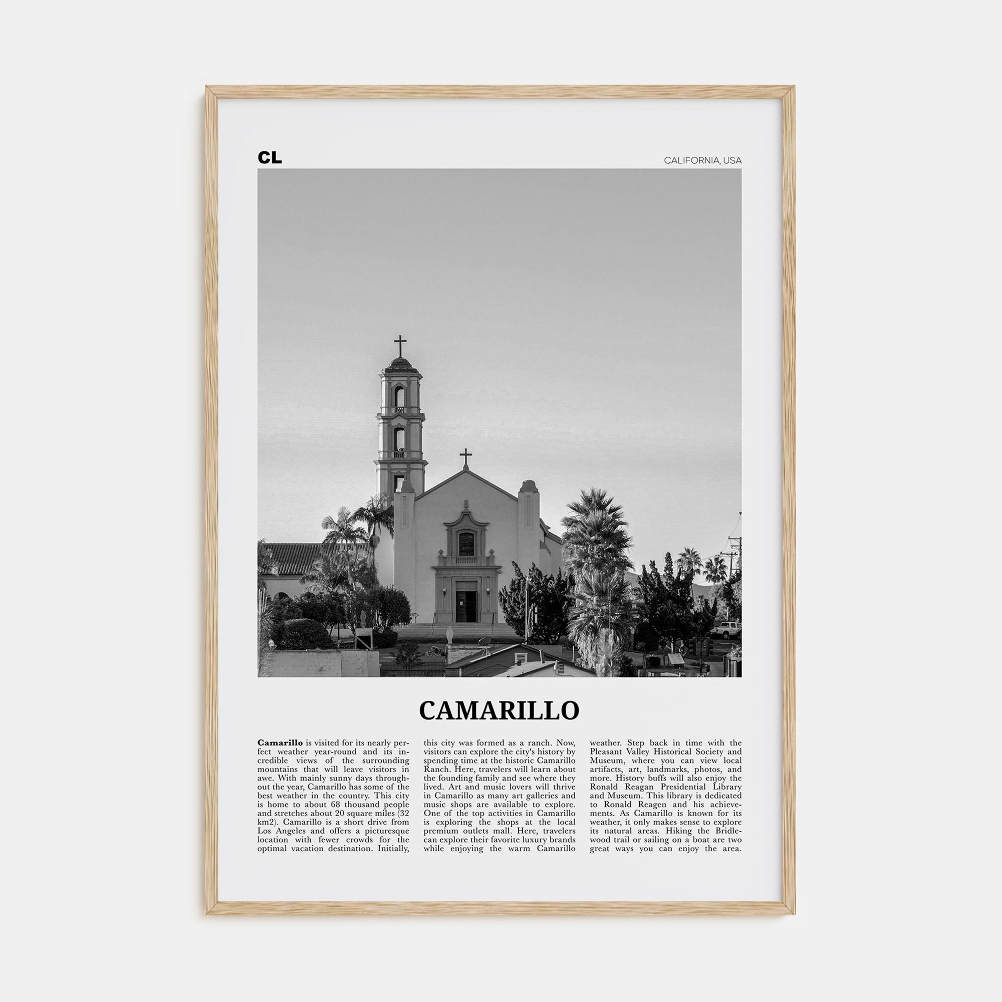 Camarillo Travel B&W Poster