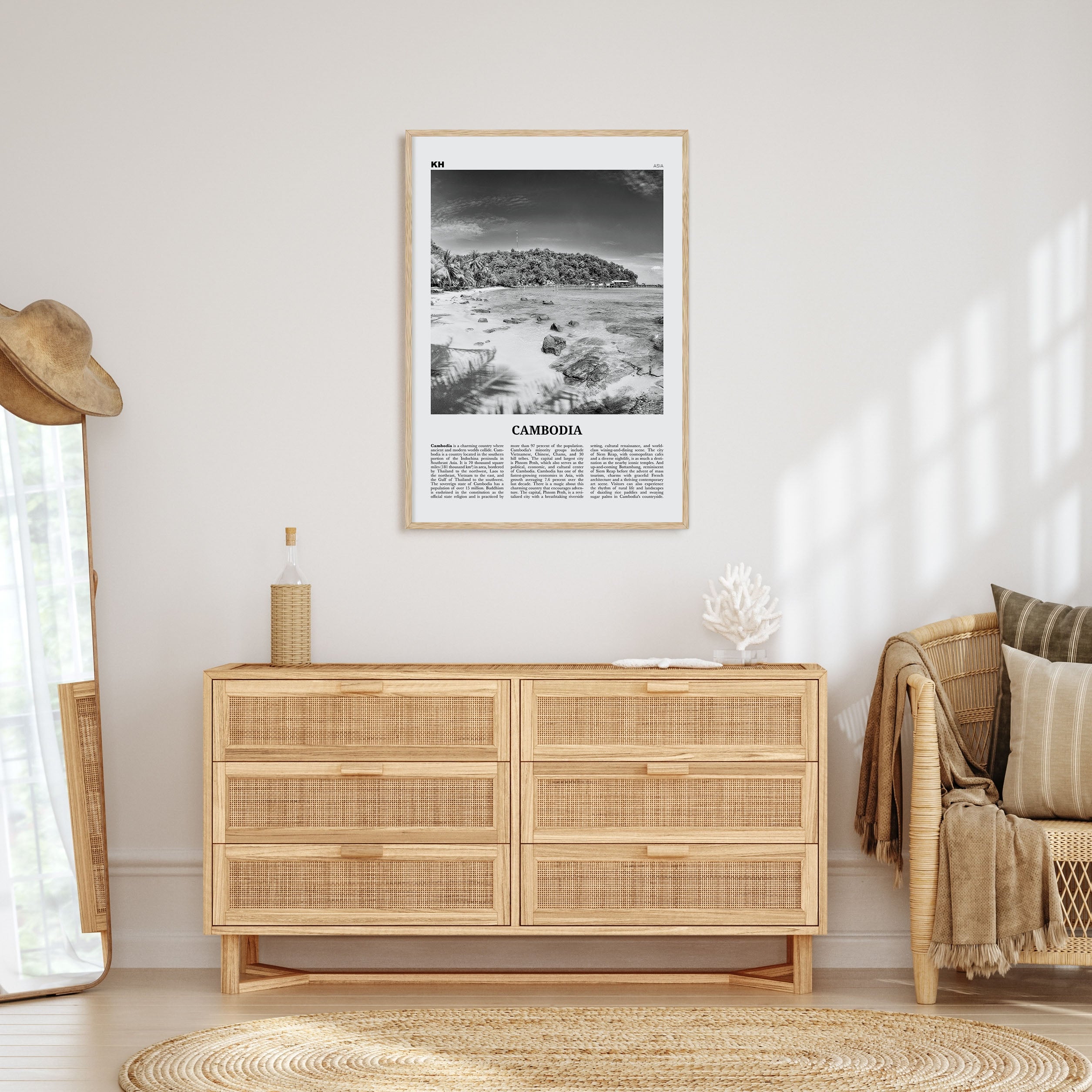 Cambodia Travel B&W No 2 Poster