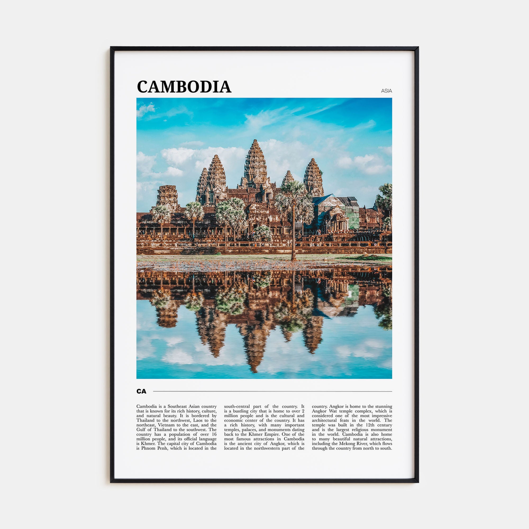Cambodia Travel Color Poster