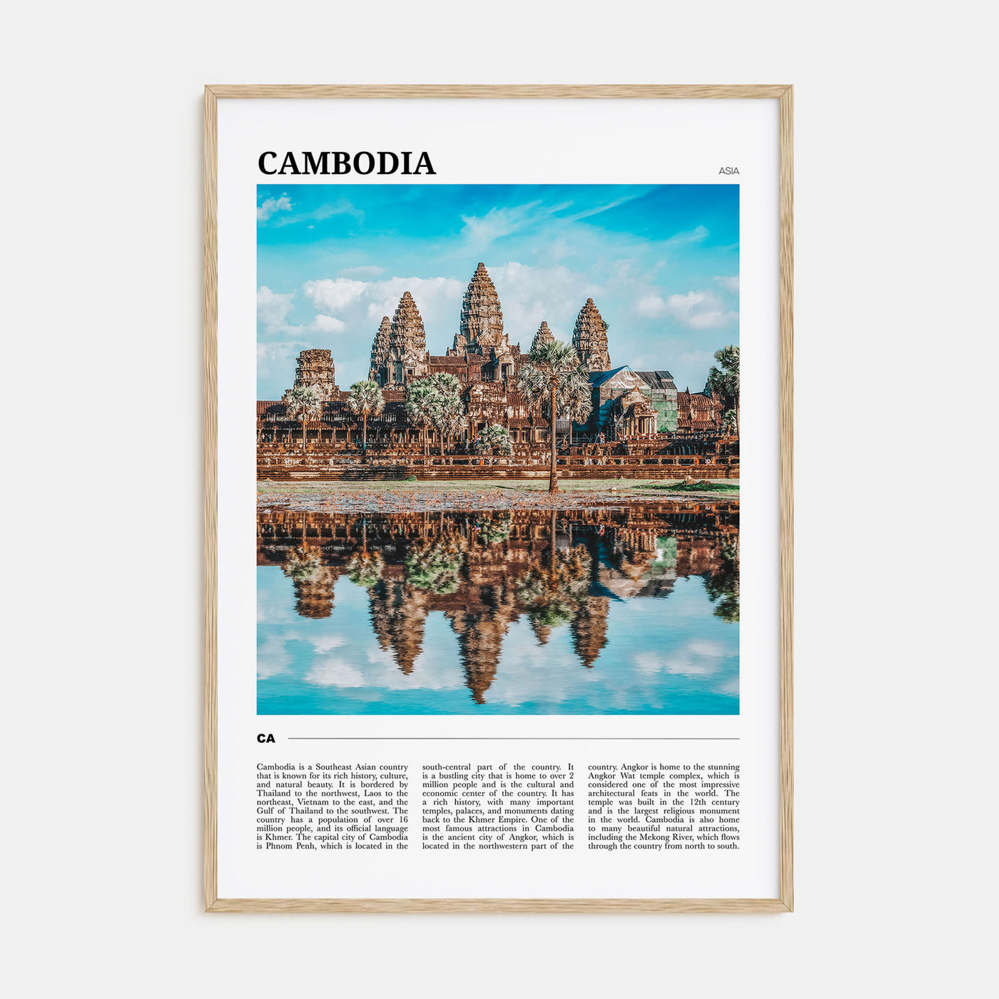 Cambodia Travel Color Poster