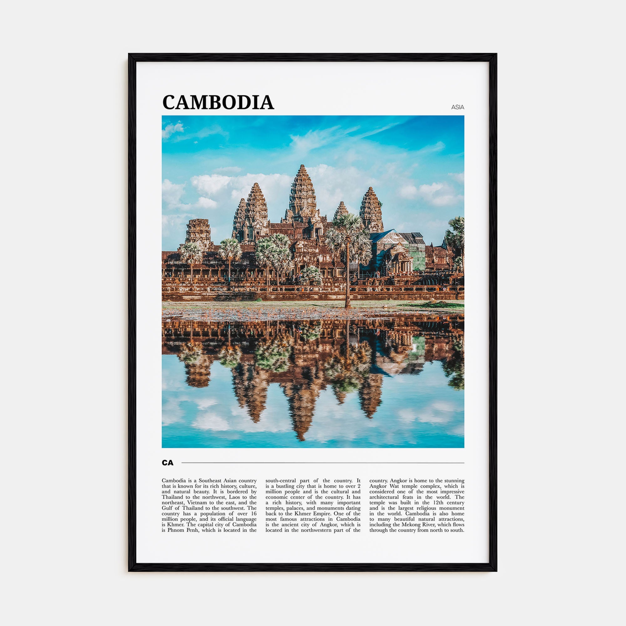 Cambodia Travel Color Poster