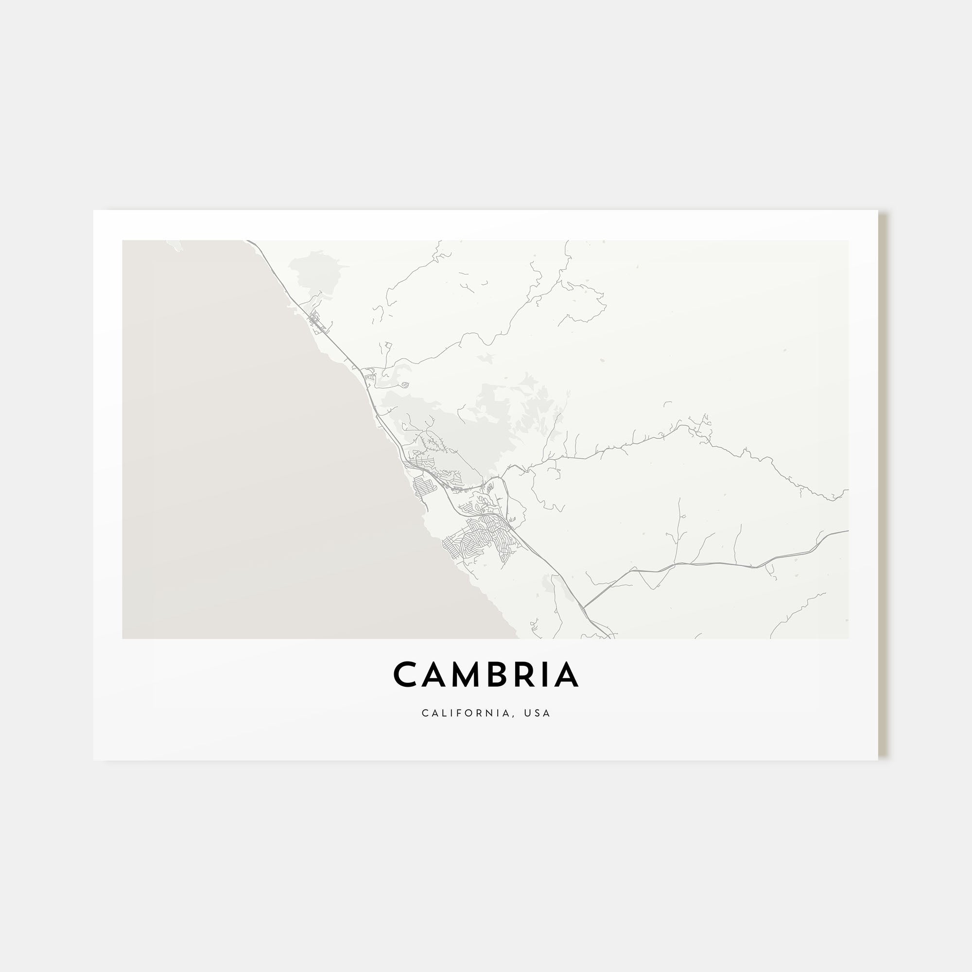 Cambria Map Landscape Poster