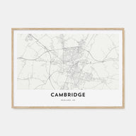 Cambridge, England Map Landscape Poster