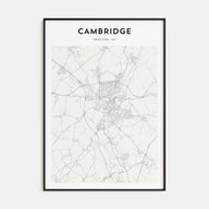 Cambridge, England Map Portrait Poster