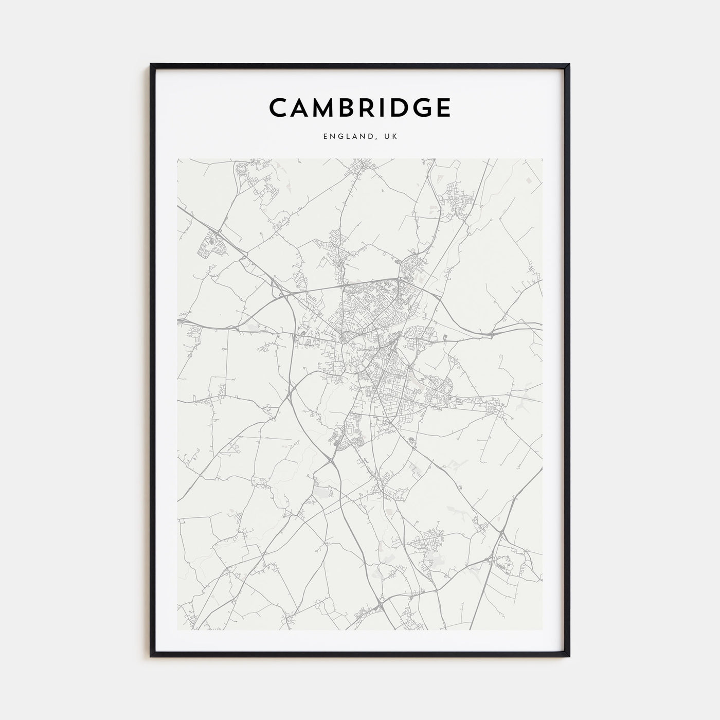 Cambridge, England Map Portrait Poster