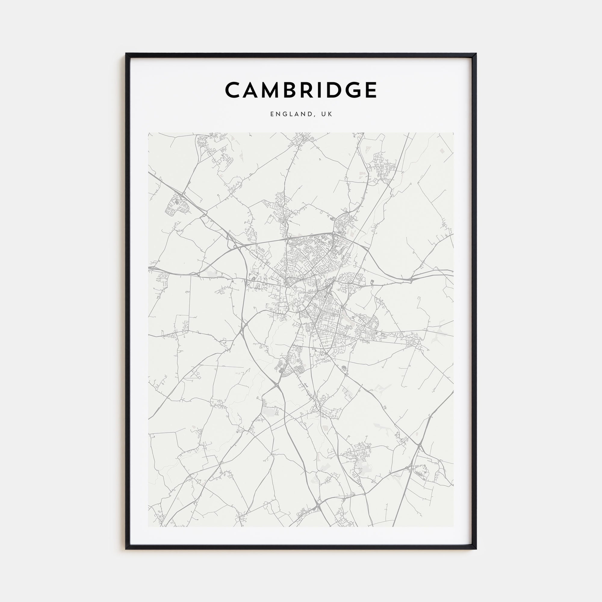 Cambridge, England Map Portrait Poster