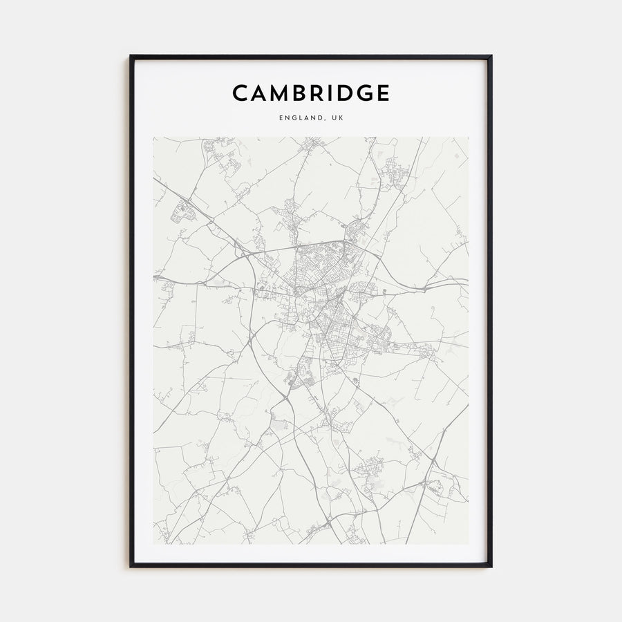 Cambridge, England Map Portrait Poster