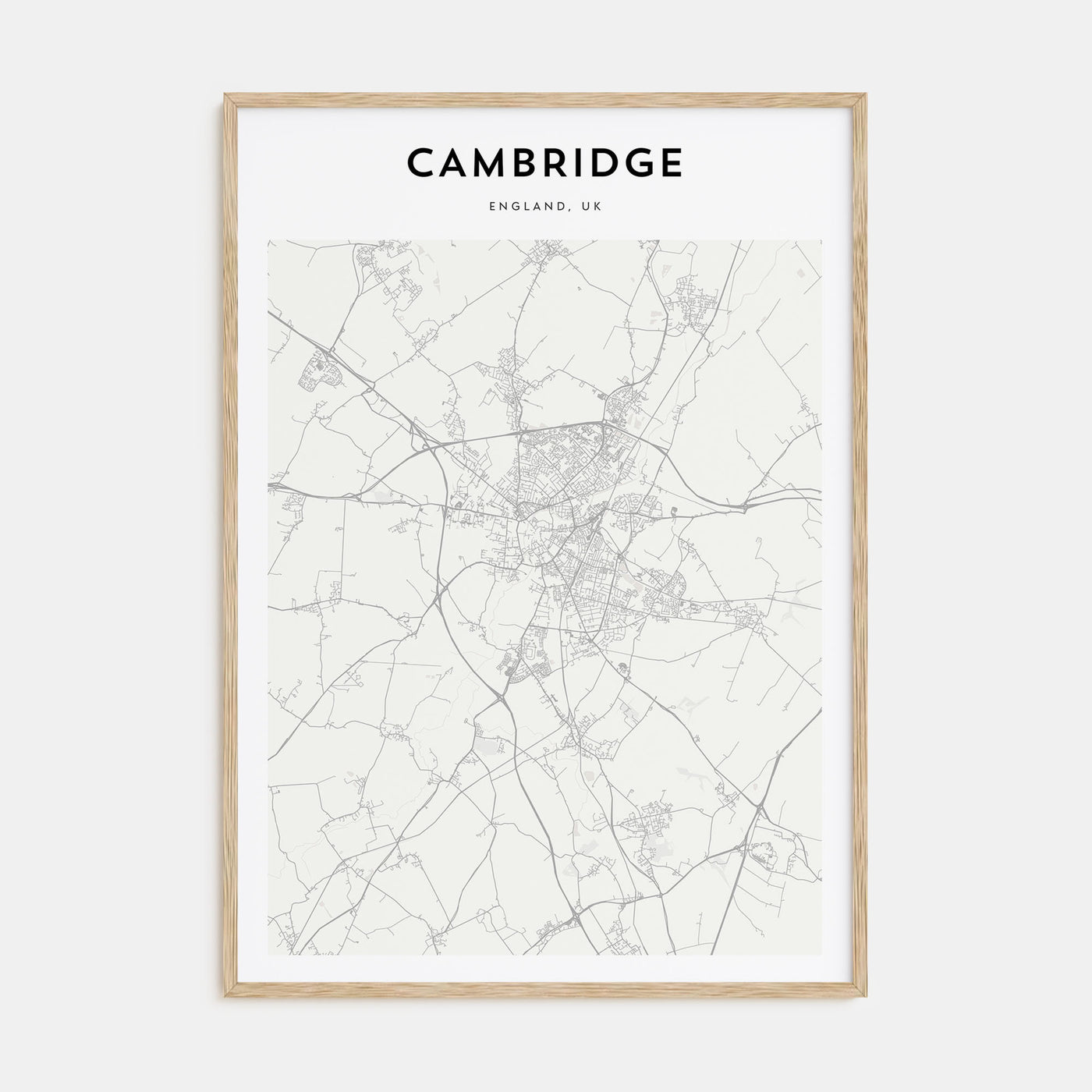 Cambridge, England Map Portrait Poster