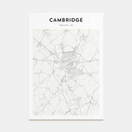 Cambridge, England Map Portrait Poster