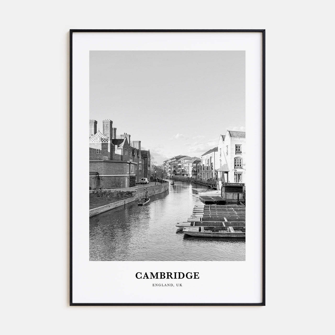 Cambridge, England Portrait B&W Poster